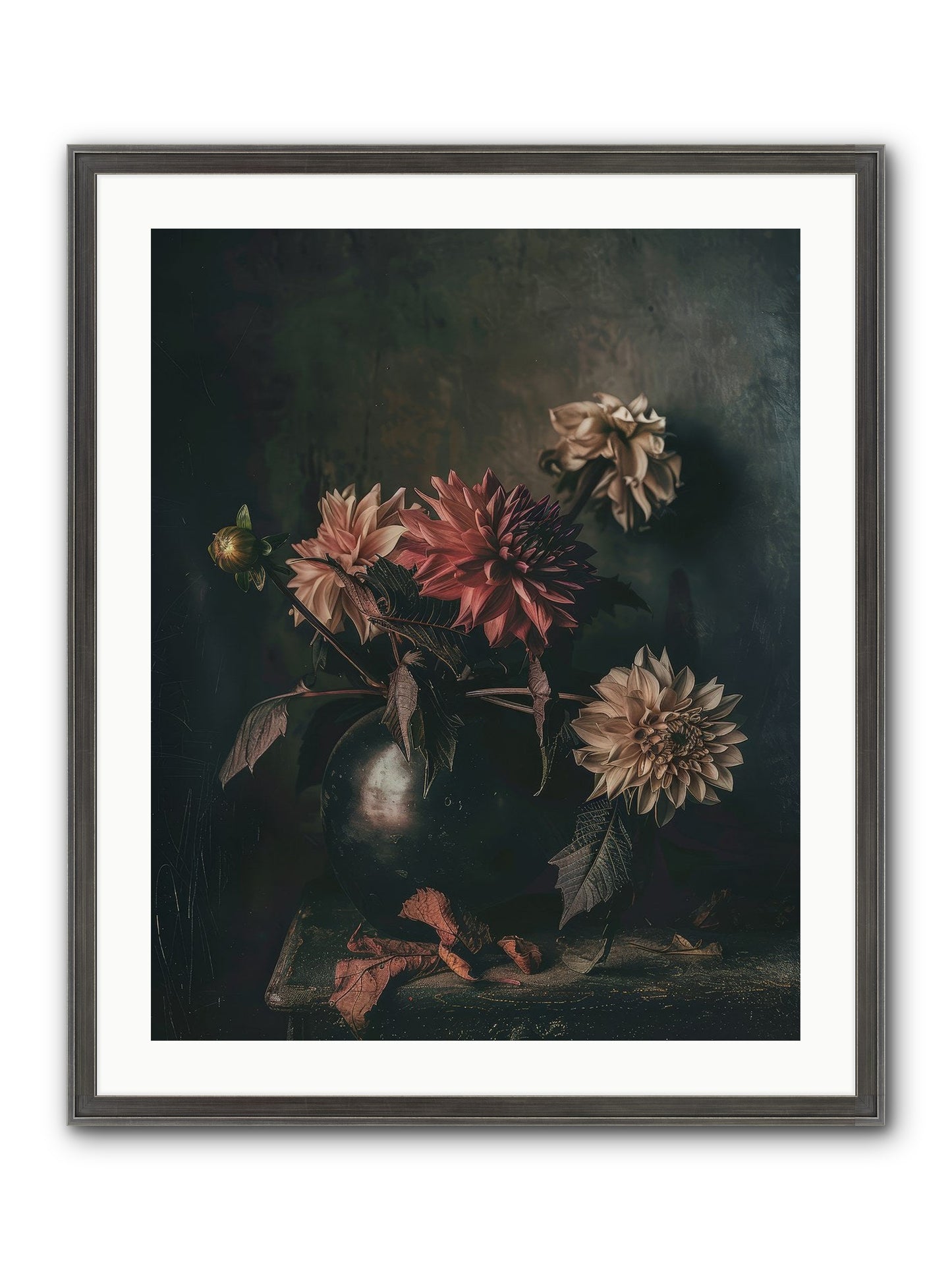 October Bloom Framed Print - Slimwoods Black/Silver 24x30