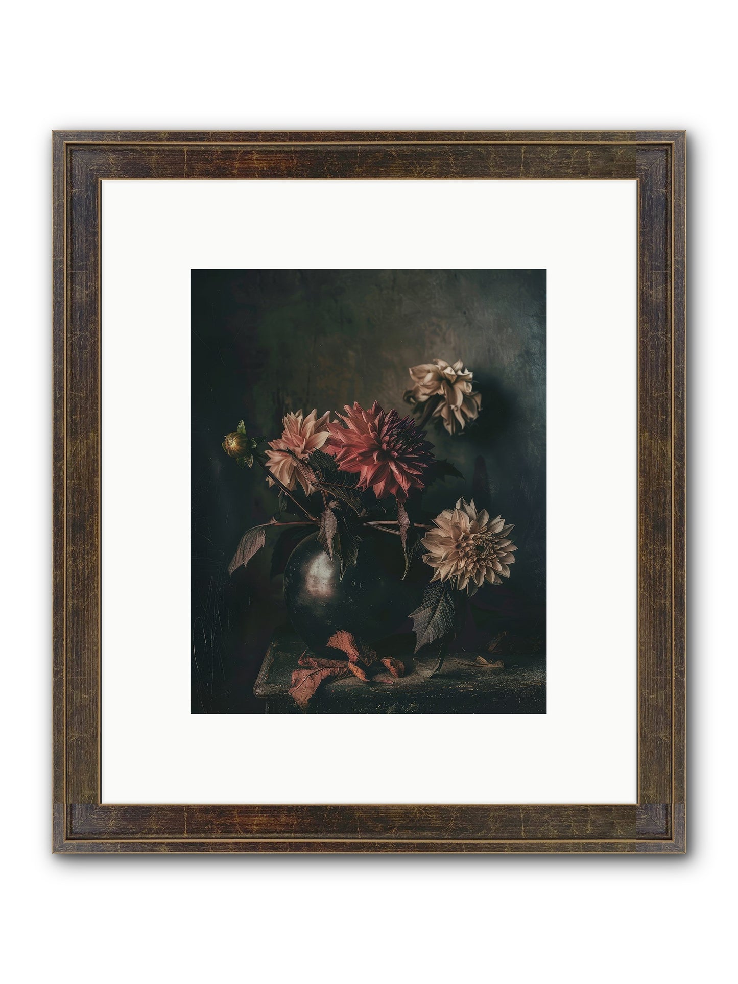 October Bloom Framed Print - Slimwoods Black/Gold 8x10