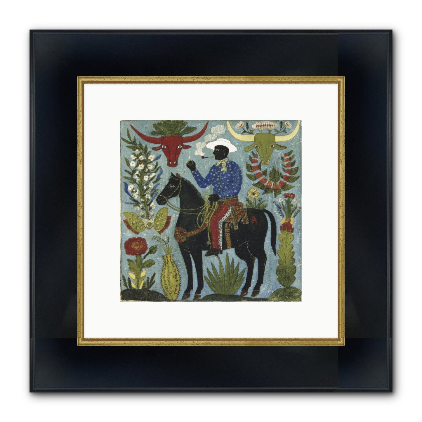 Olive Grove Agenda Framed Print - Wide Black w/Gold 10x10