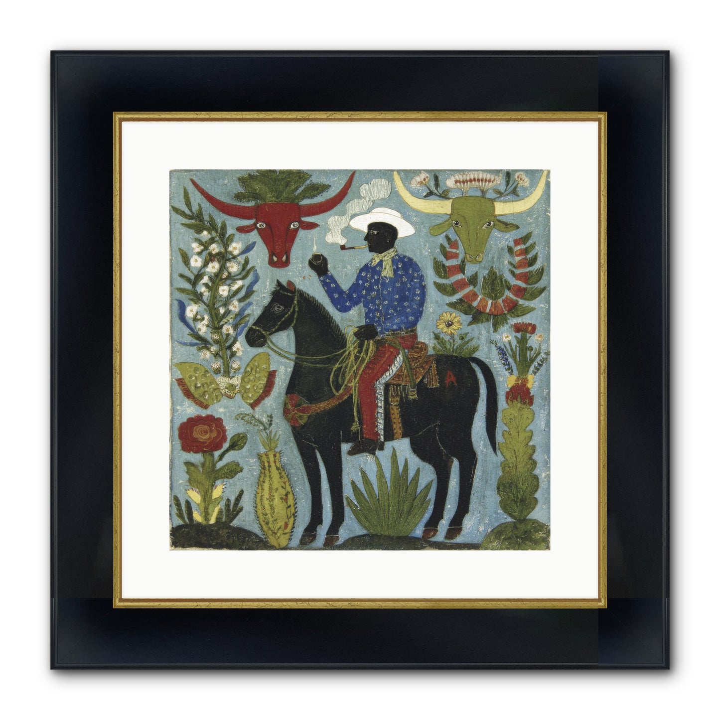 Olive Grove Agenda Framed Print - Wide Black w/Gold 16x16