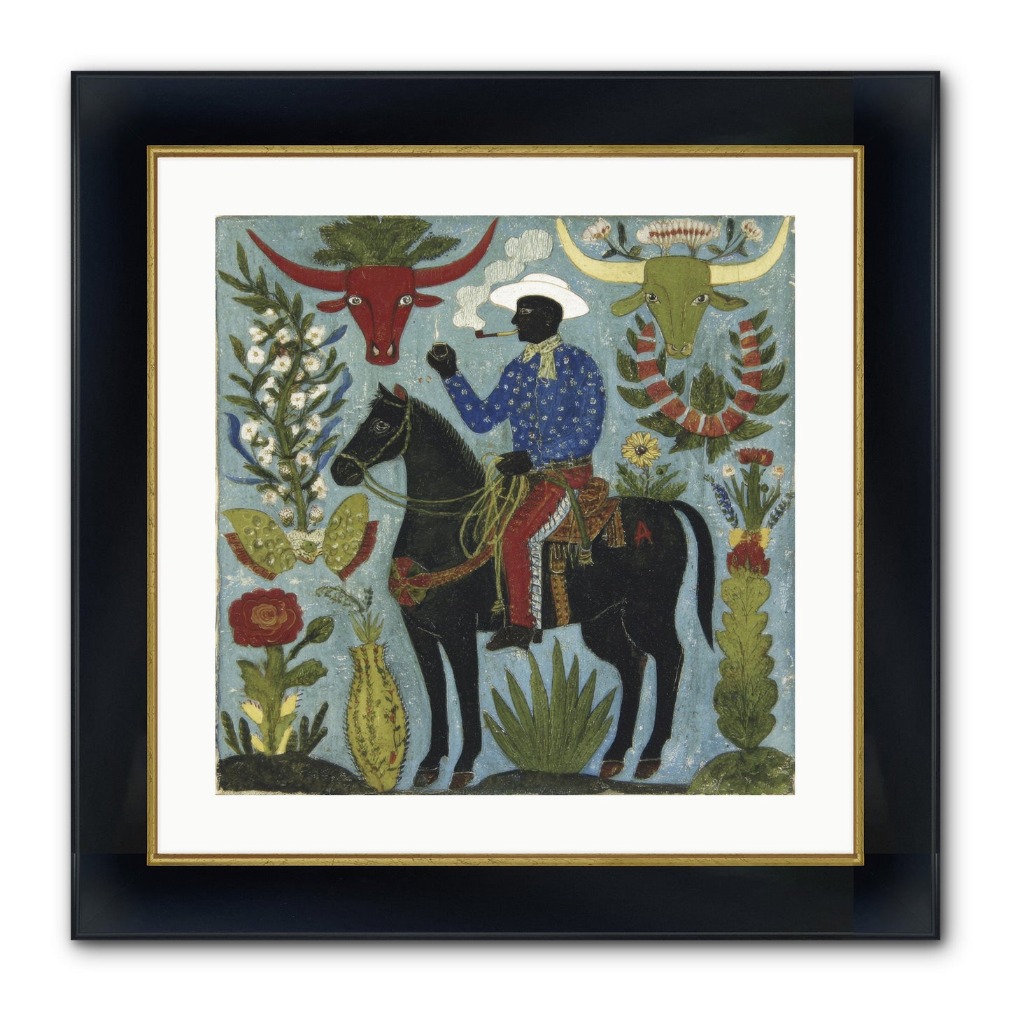 Olive Grove Agenda Framed Print - Wide Black w/Gold 20x20