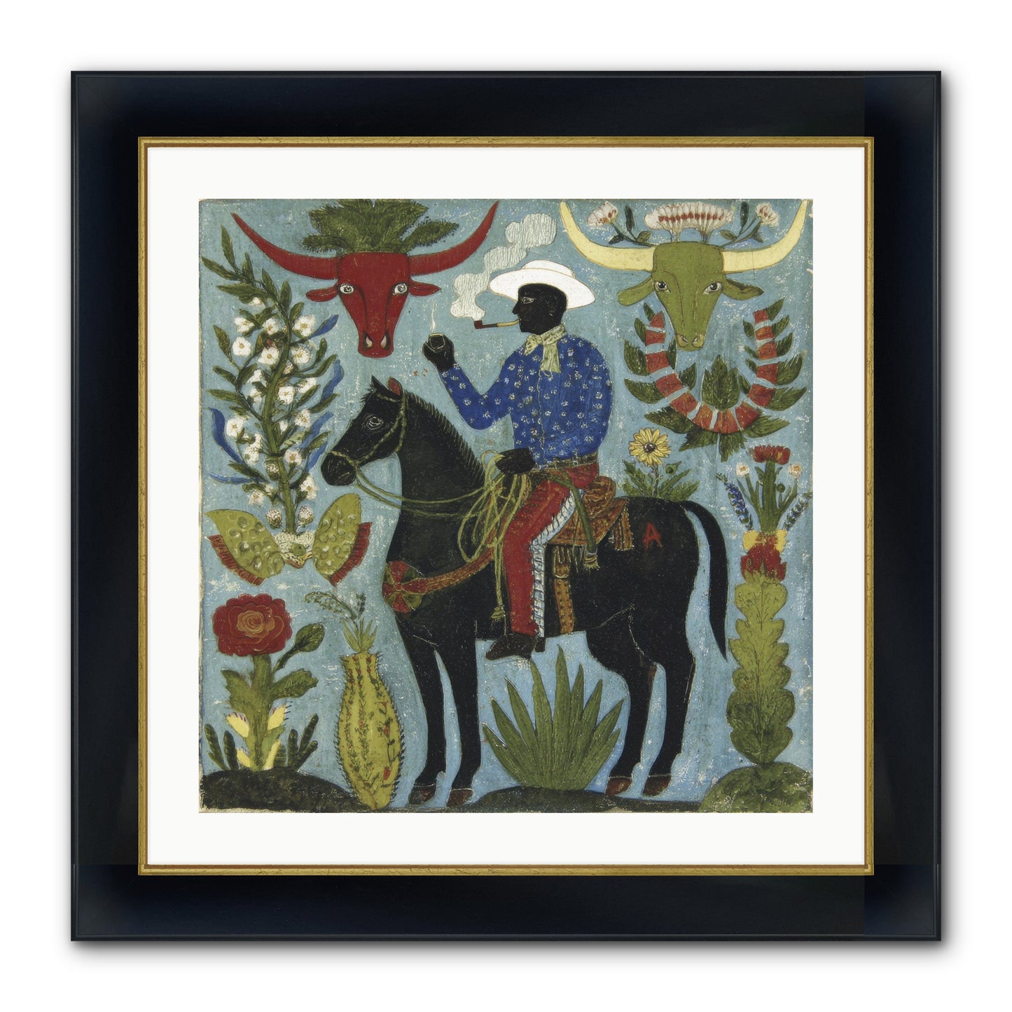 Olive Grove Agenda Framed Print - Wide Black w/Gold 24x24