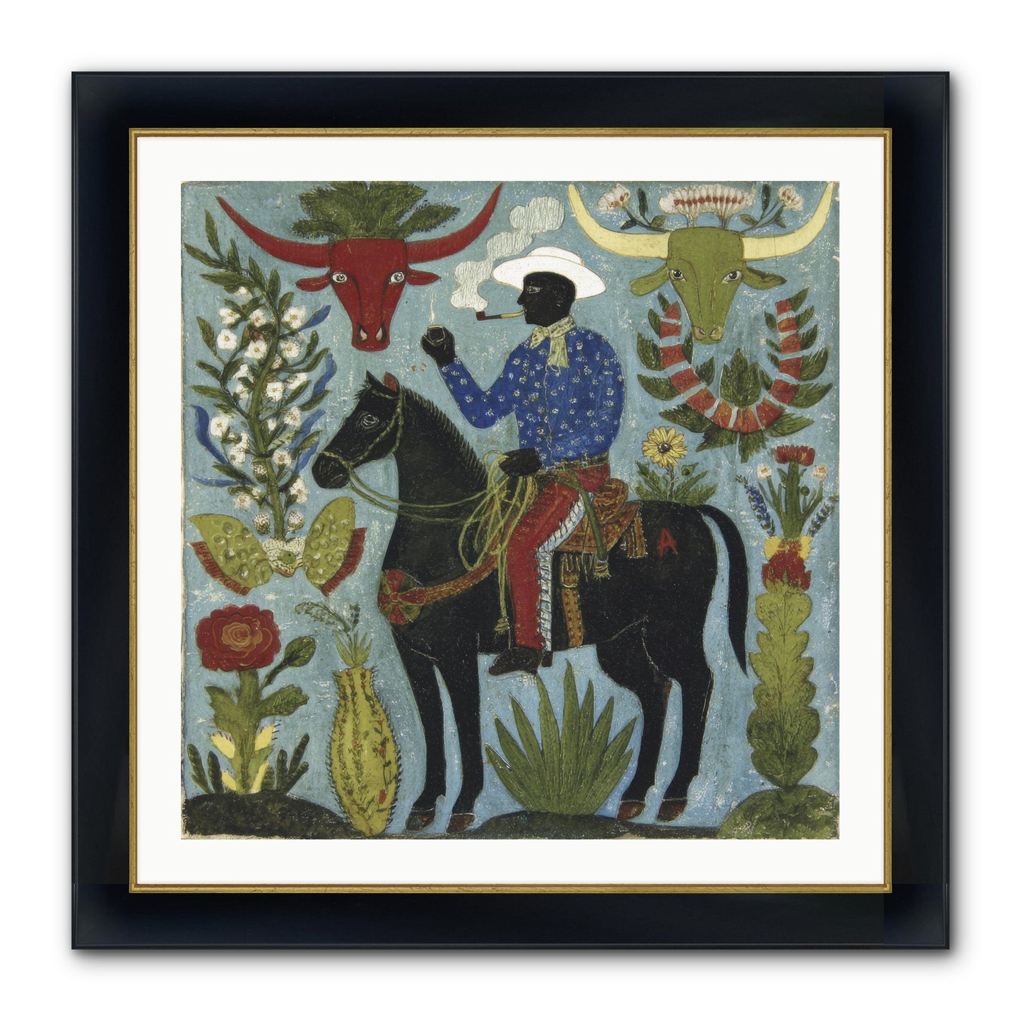 Olive Grove Agenda Framed Print - Wide Black w/Gold 30x30
