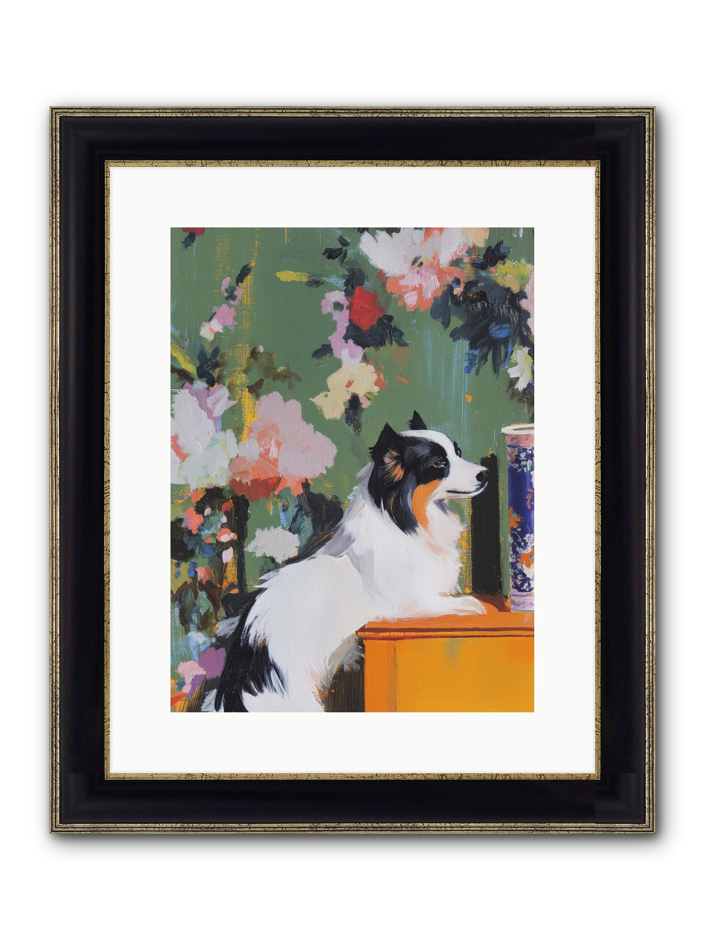 Oliver Pine Framed Print - Black & Gold 12x16