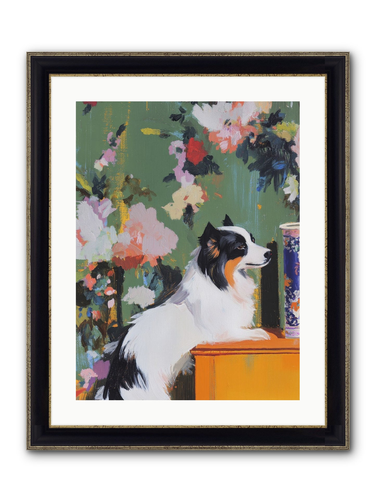 Oliver Pine Framed Print - Black & Gold 18x24