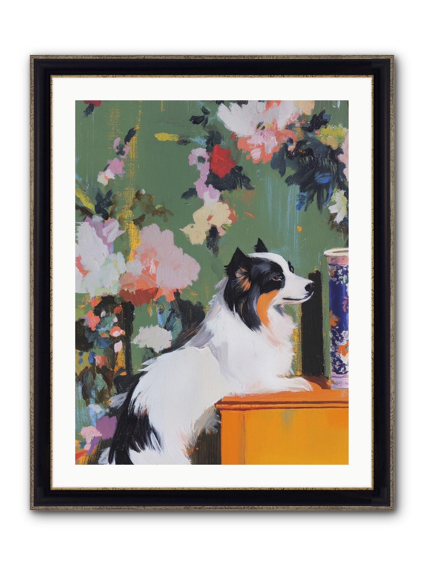 Oliver Pine Framed Print - Black & Gold 24x32