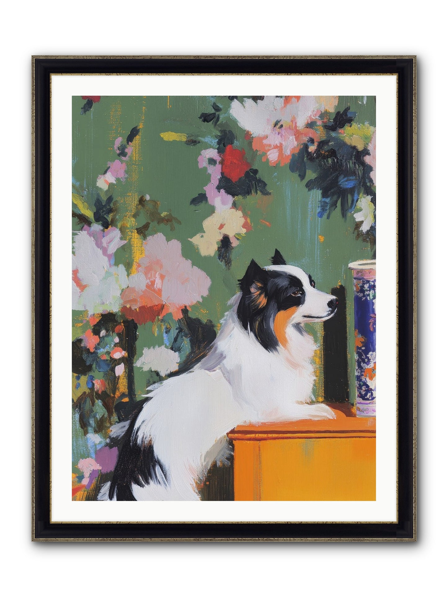 Oliver Pine Framed Print - Black & Gold 30x40