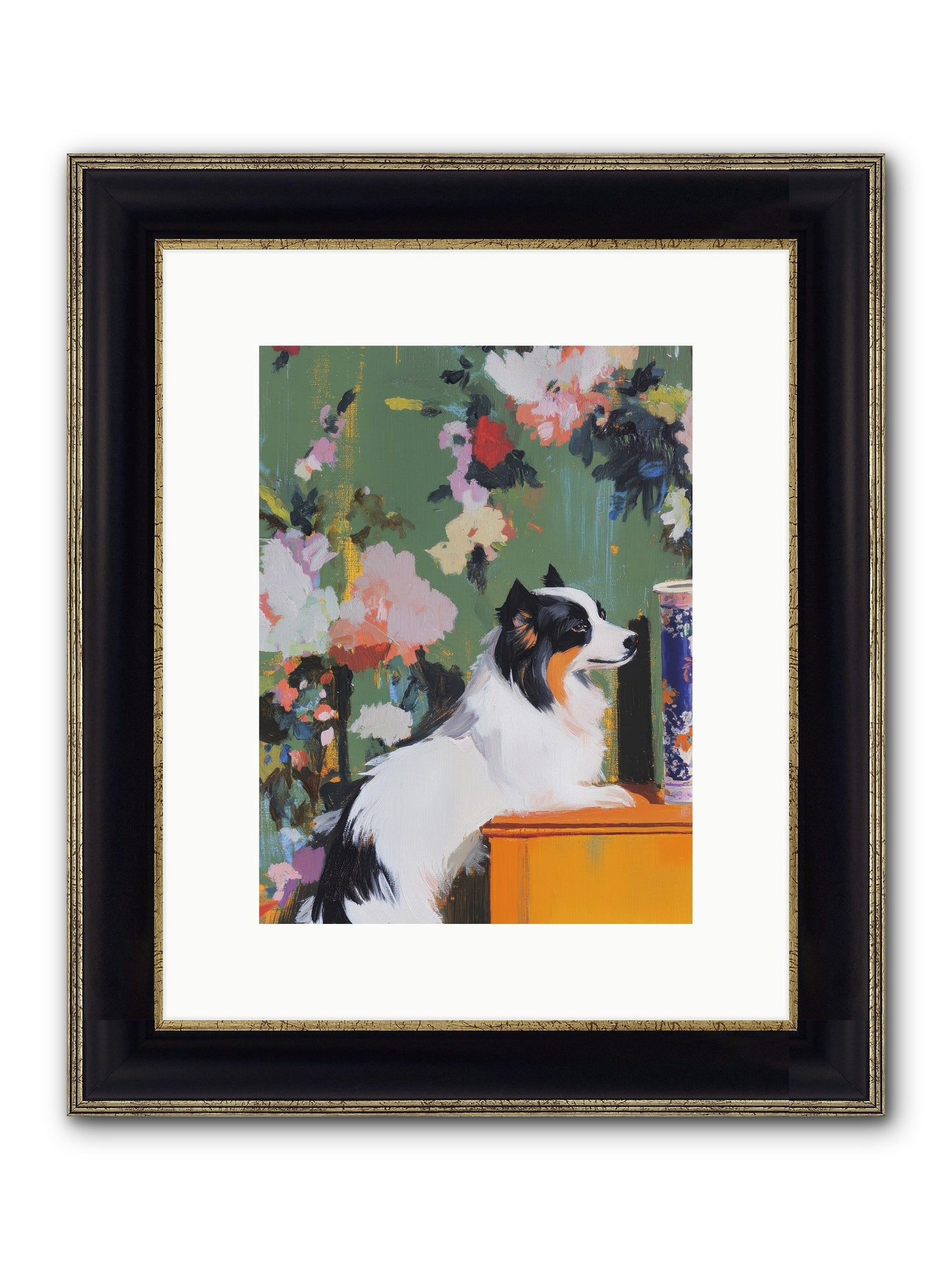 Oliver Pine Framed Print - Black & Gold 9x12