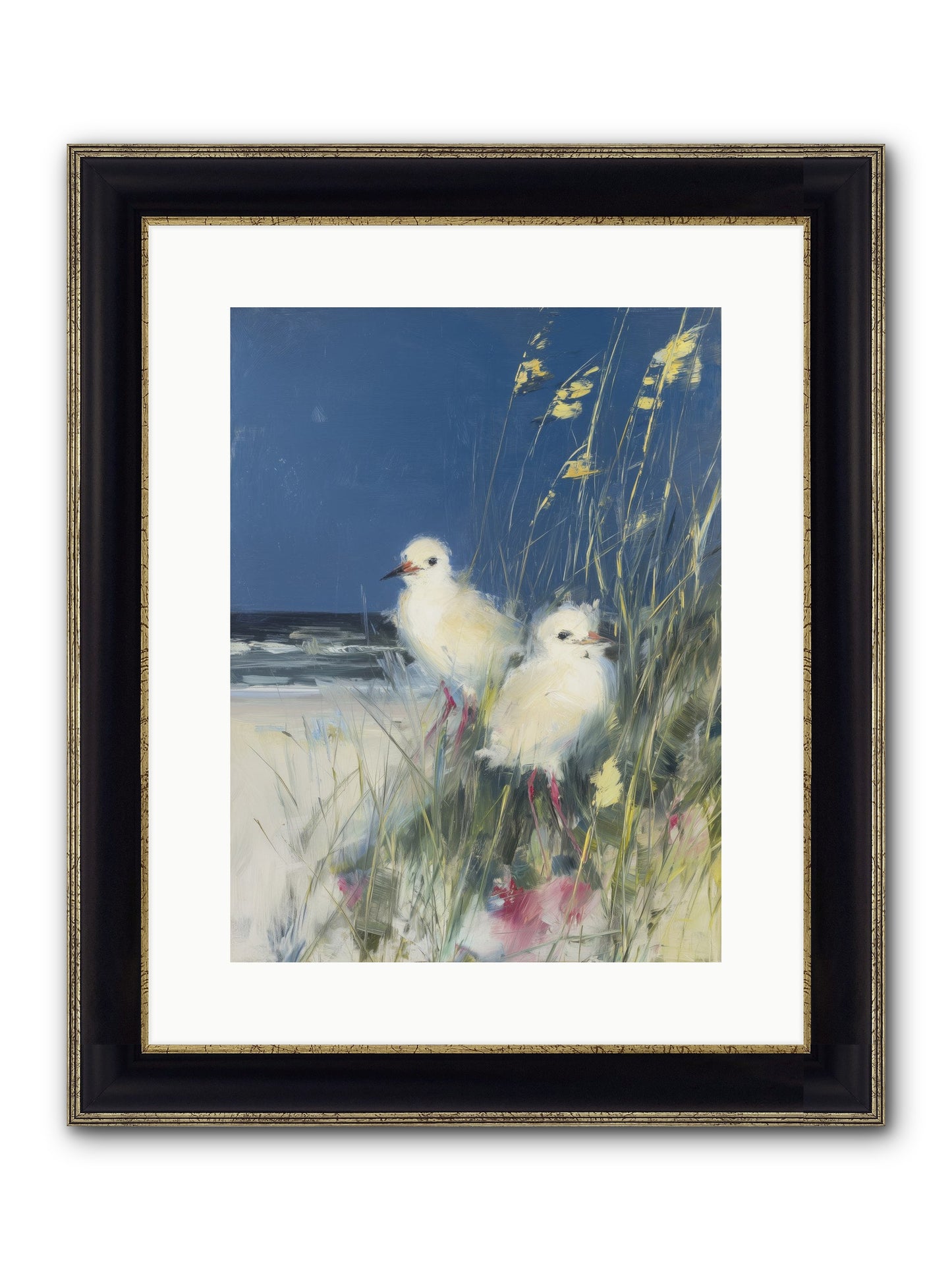 On Ocean's Edge Framed Print - Black & Gold 12x16
