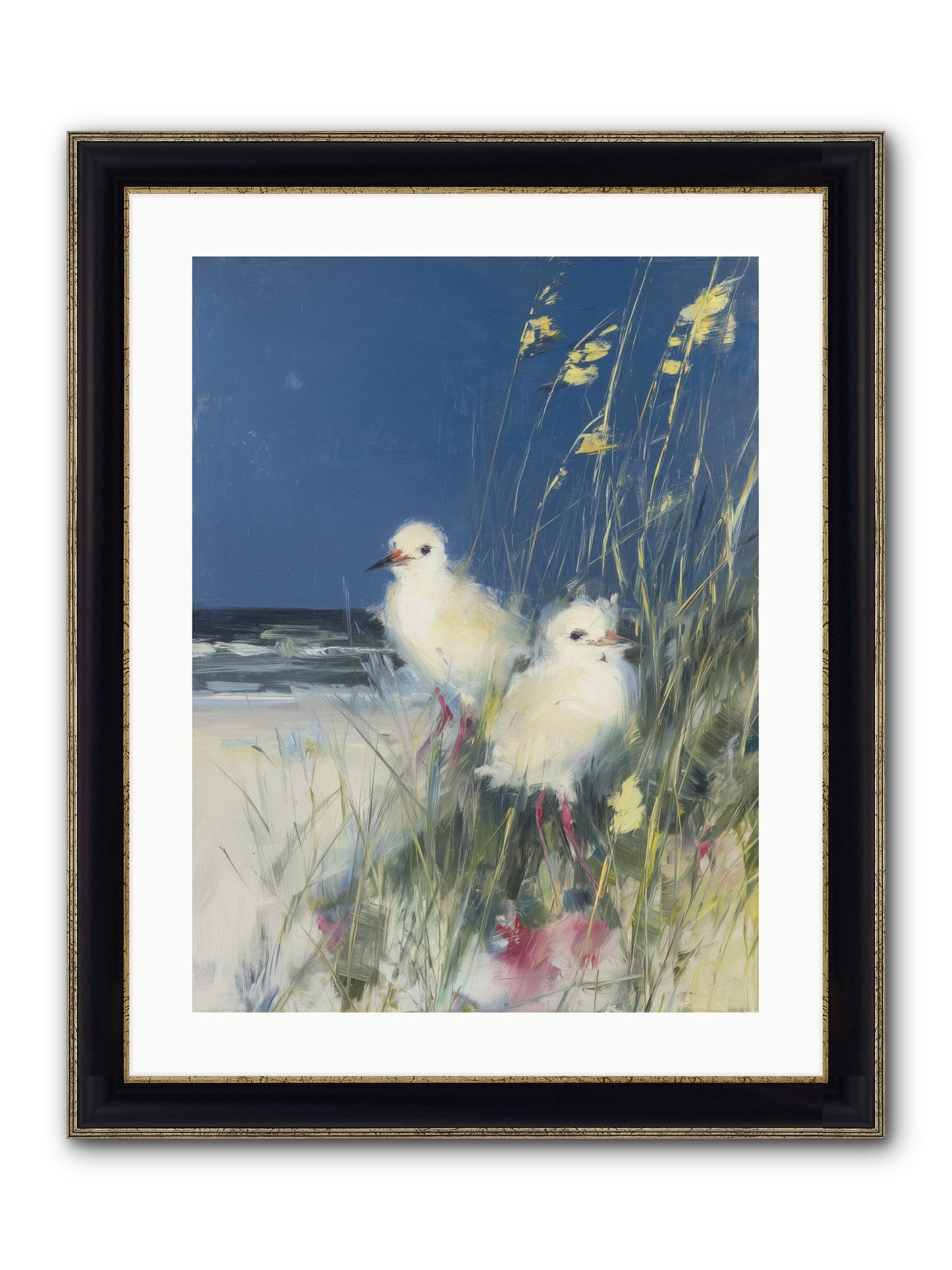 On Ocean's Edge Framed Print - Black & Gold 18x24