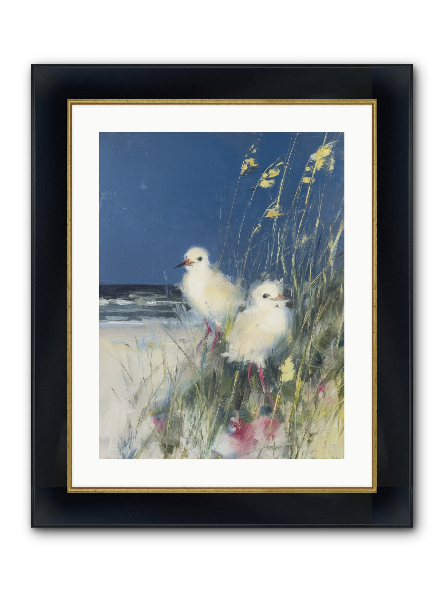 On Ocean's Edge Framed Print - Wide Black w/Gold 18x24