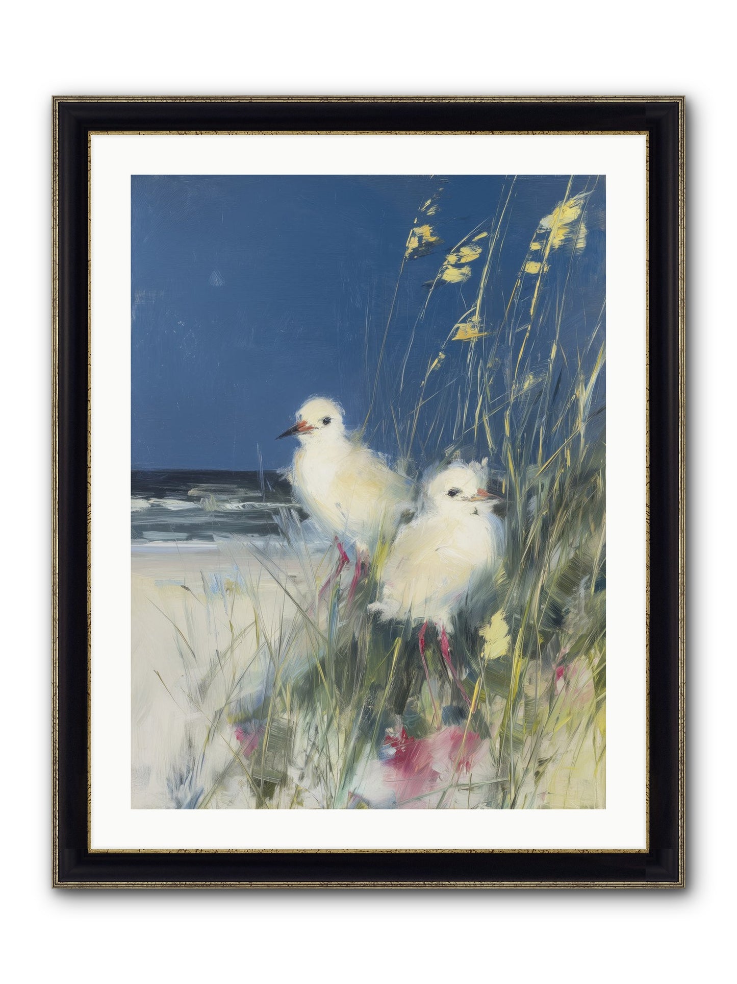 On Ocean's Edge Framed Print - Black & Gold 24x32