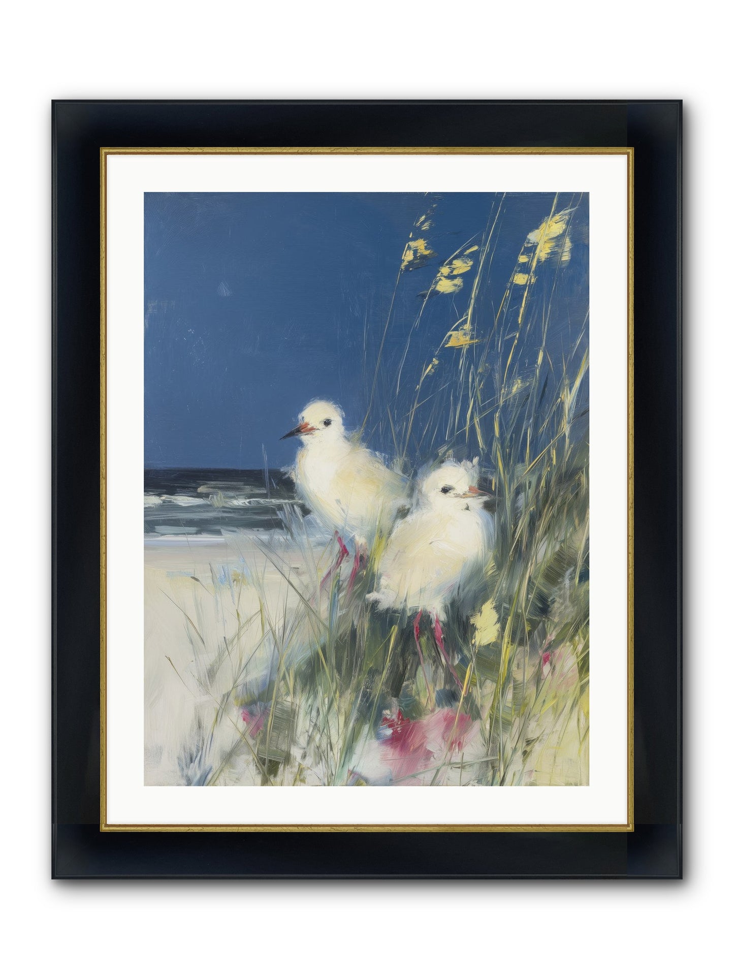 On Ocean's Edge Framed Print - Wide Black w/Gold 24x32
