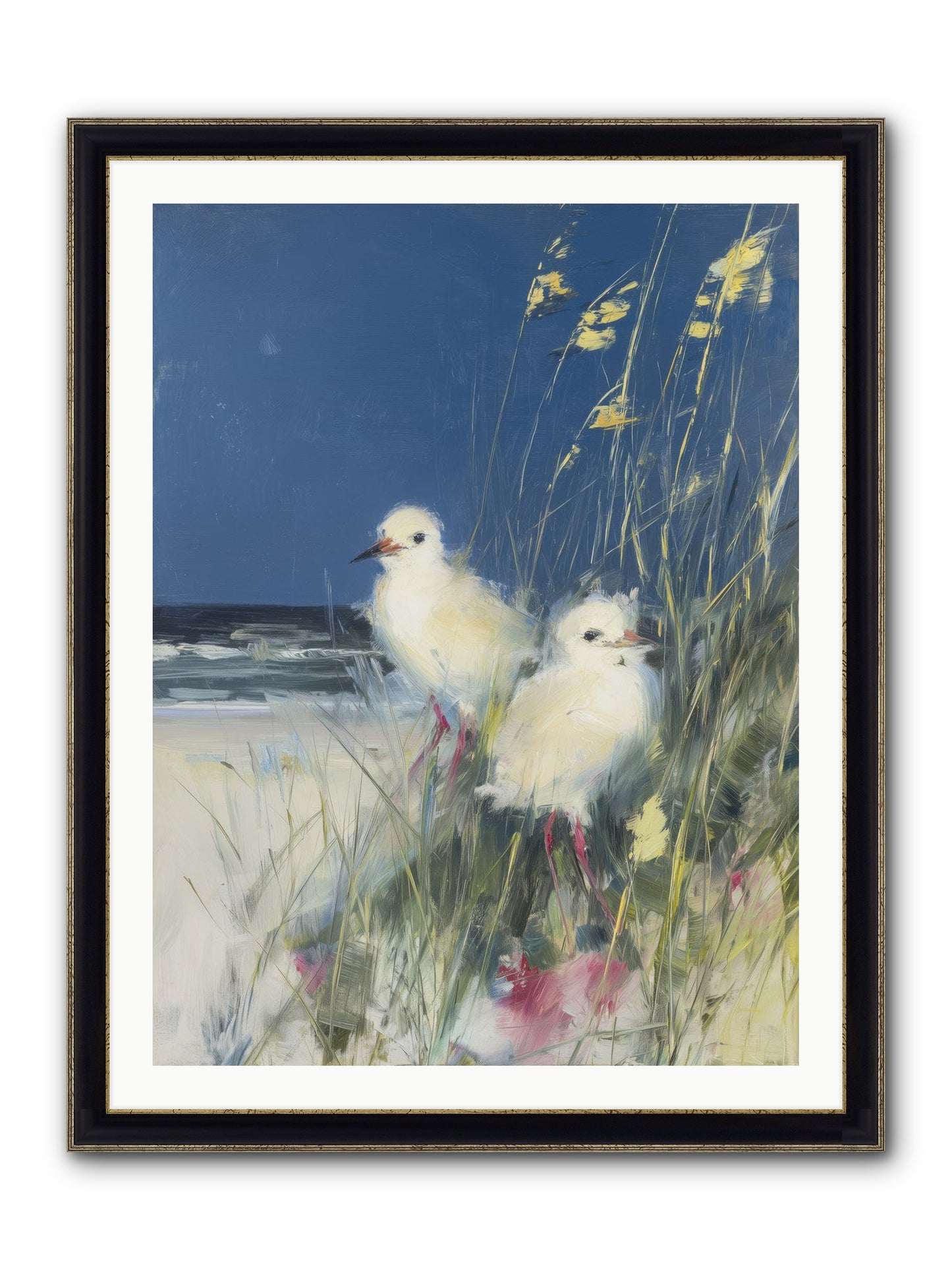 On Ocean's Edge Framed Print - Black & Gold 30x40