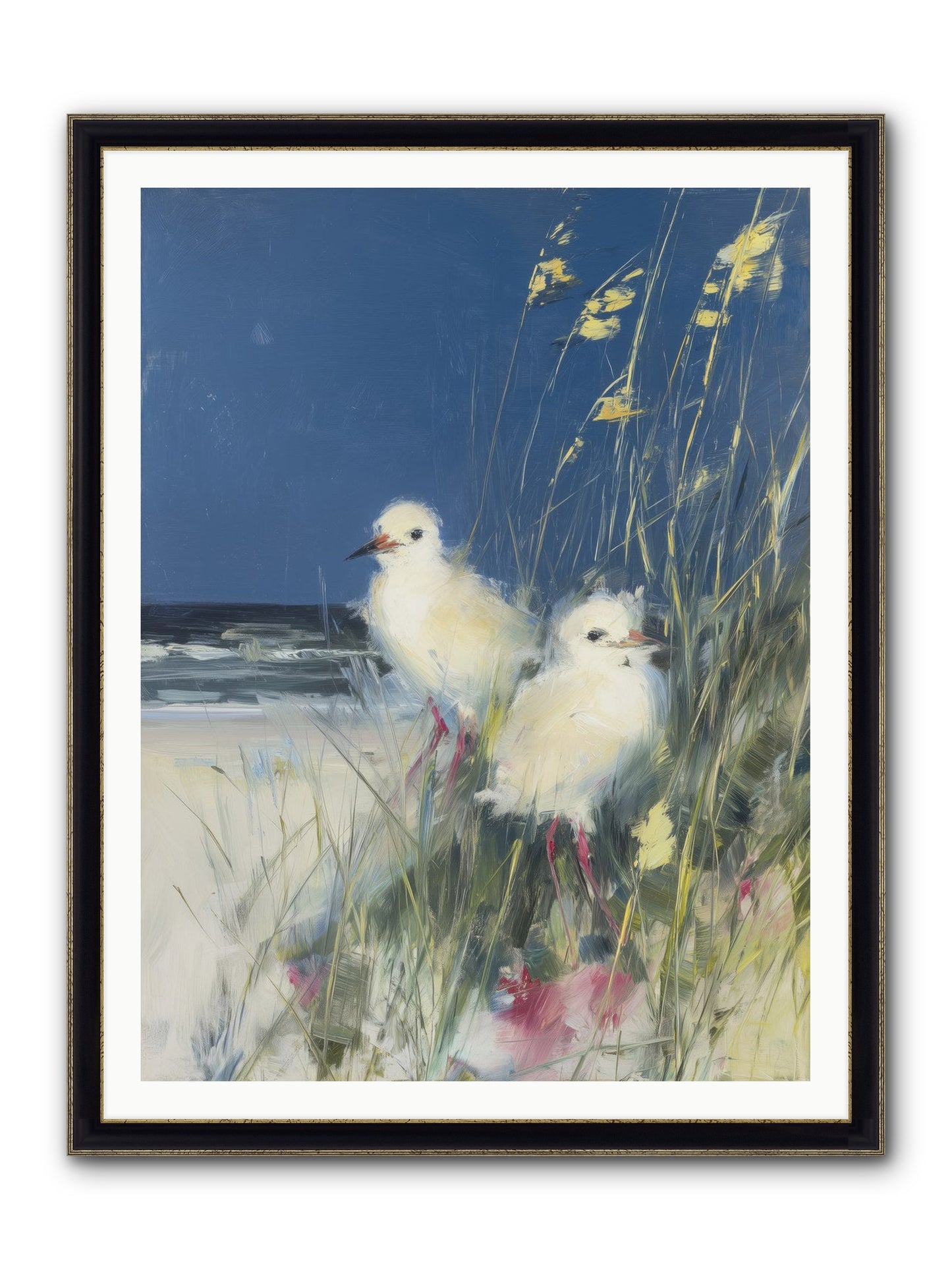 On Ocean's Edge Framed Print - Black & Gold 36x48
