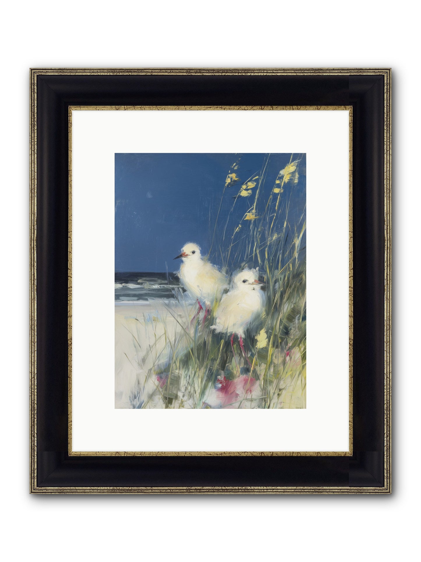On Ocean's Edge Framed Print - Black & Gold 9x12