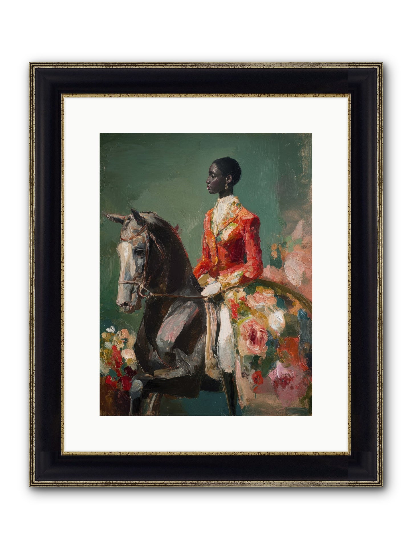 One With The Journey Framed Print - Black & Gold 12x16