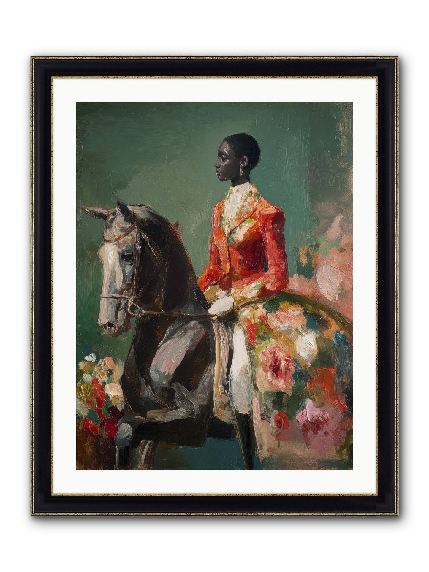 One With The Journey Framed Print - Black & Gold 24x32