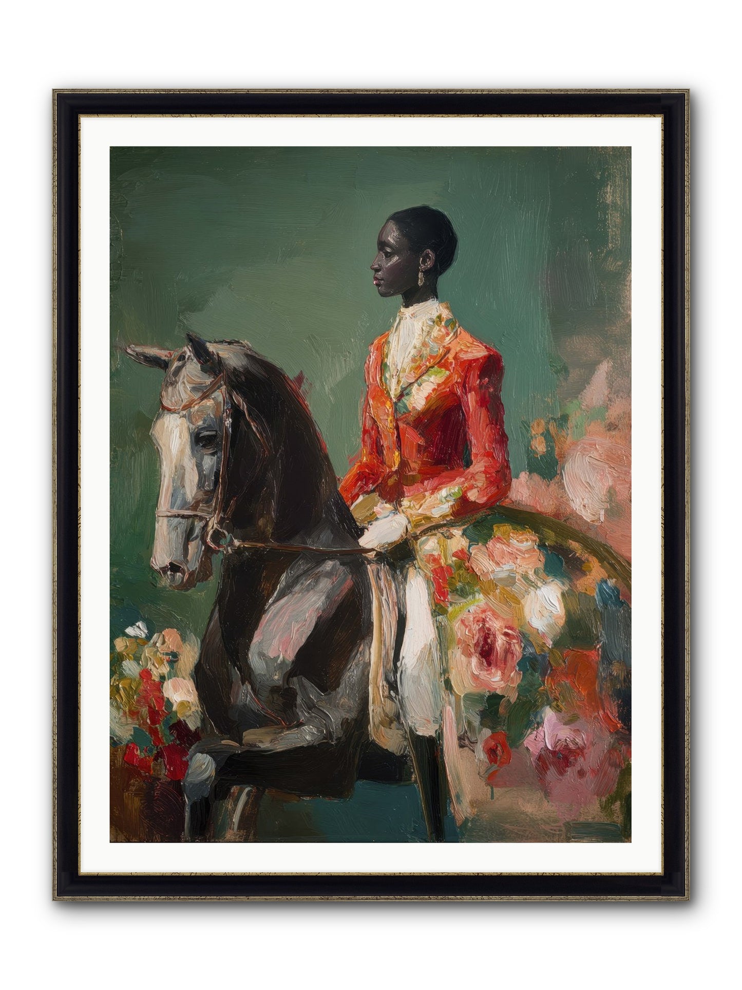 One With The Journey Framed Print - Black & Gold 36x48