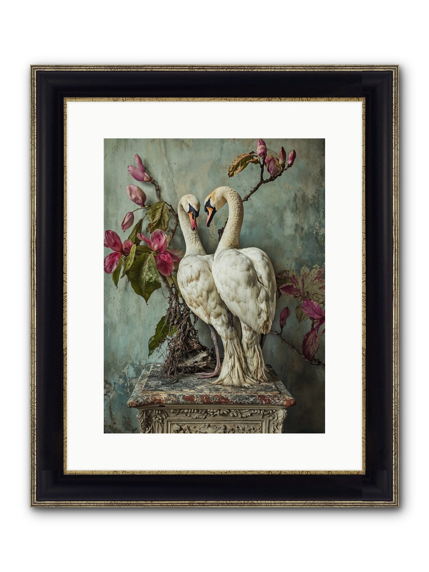 Opéra Featherette Framed Print - Black & Gold 12x16