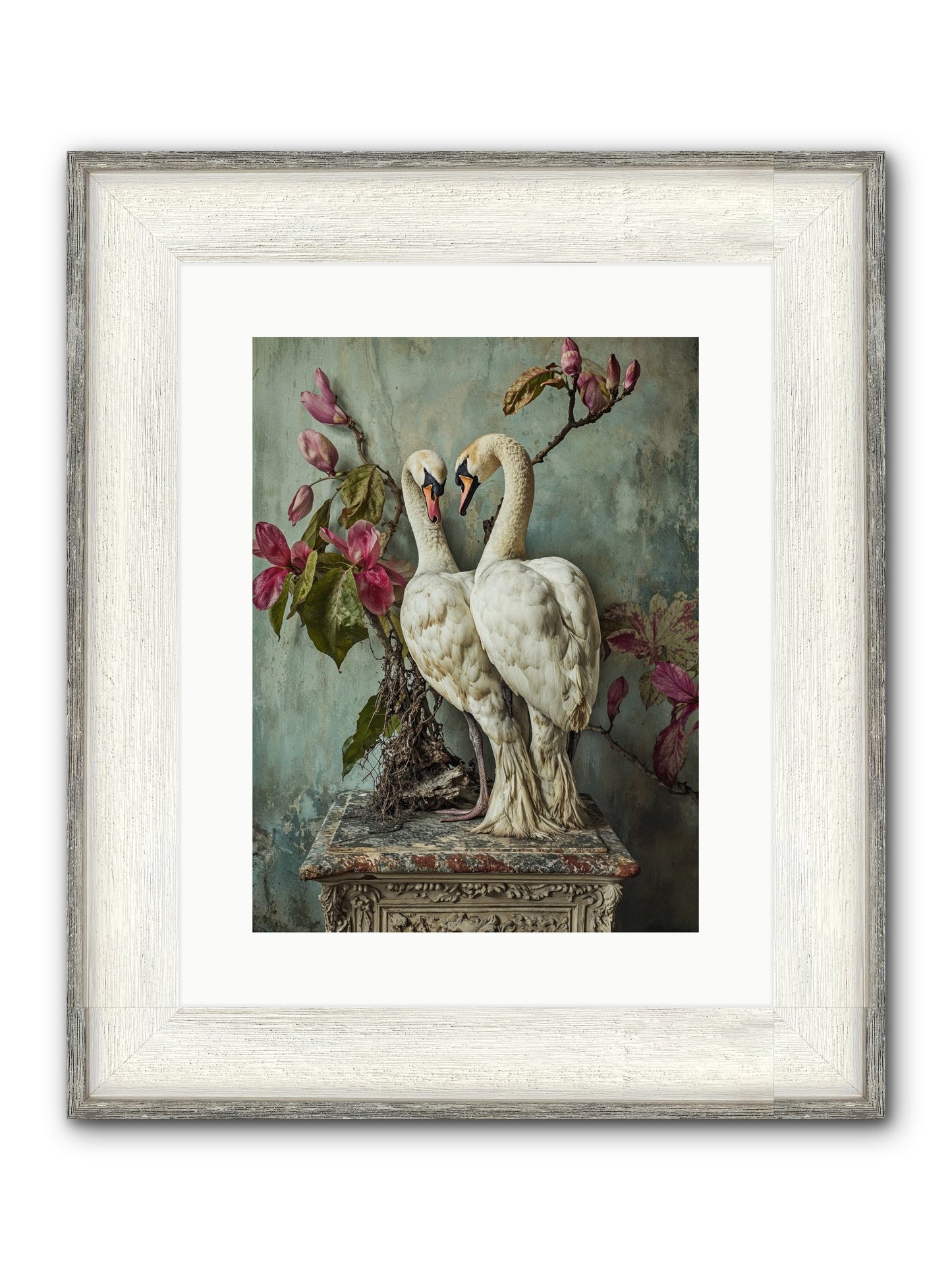 Opéra Featherette Framed Print - Driftwood White 12x16