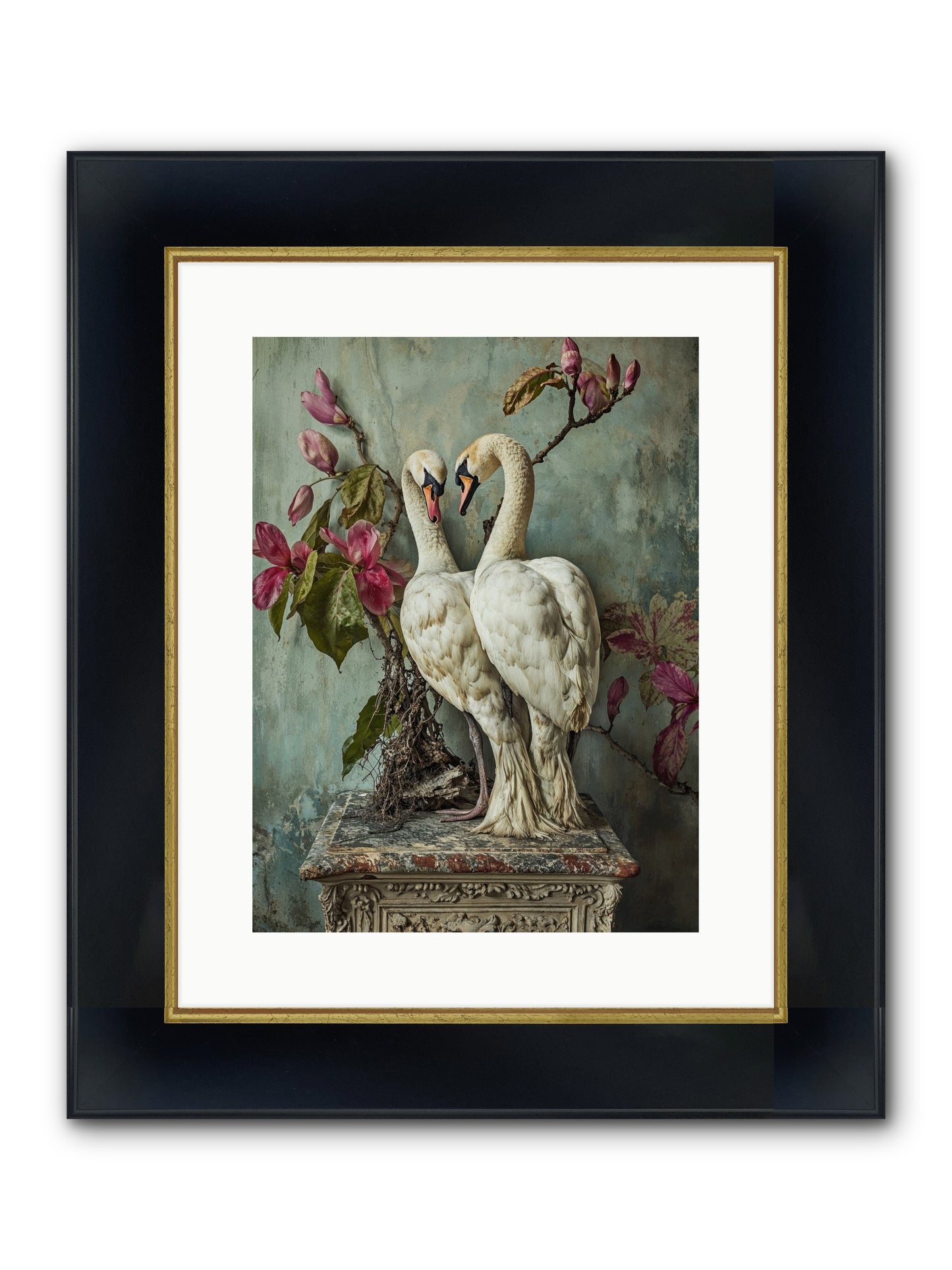 Opéra Featherette Framed Print - Wide Black w/Gold 12x16