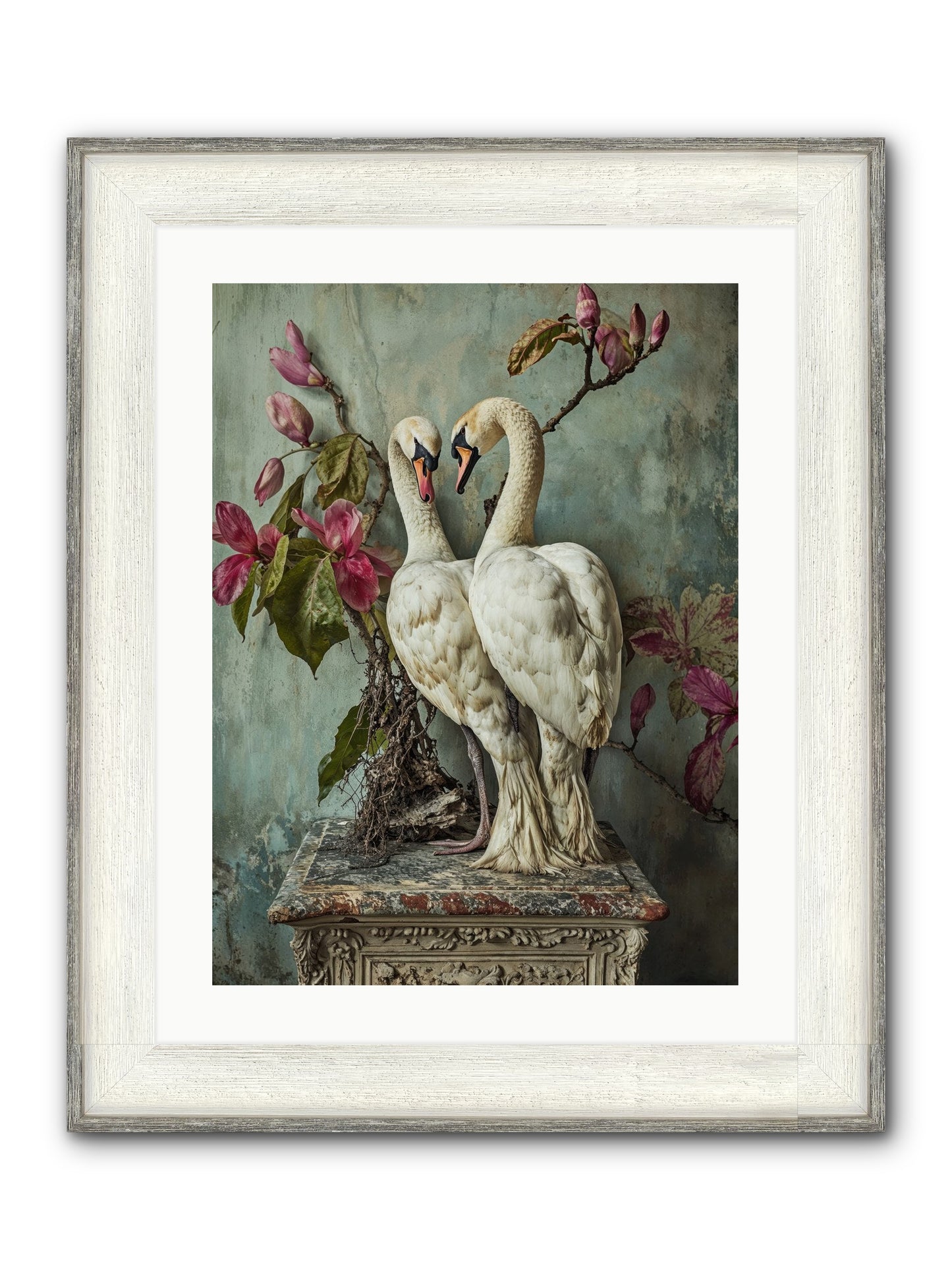 Opéra Featherette Framed Print - Driftwood White 18x24