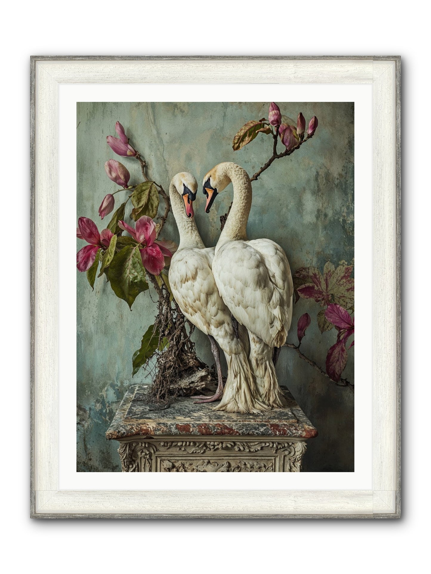 Opéra Featherette Framed Print - Driftwood White 30x40