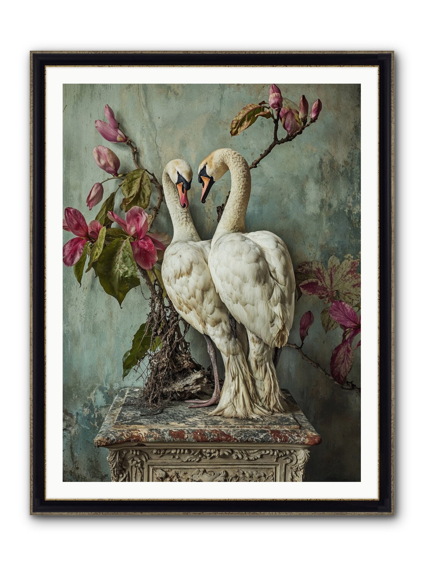 Opéra Featherette Framed Print - Black & Gold 36x48