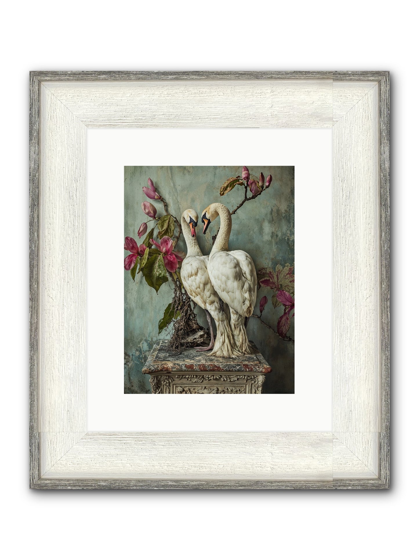 Opéra Featherette Framed Print - Driftwood White 9x12