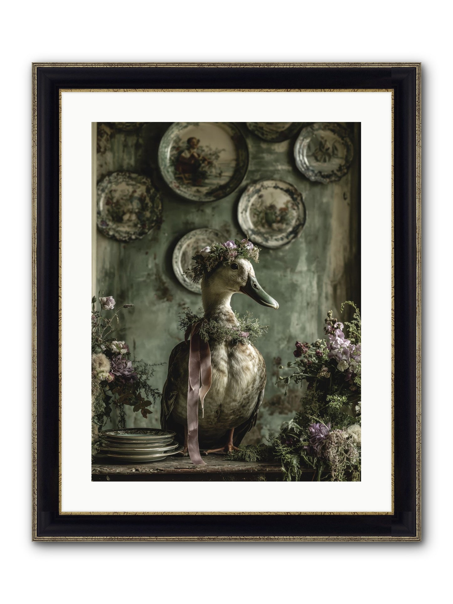 Opal Framed Print - Black & Gold 18x24