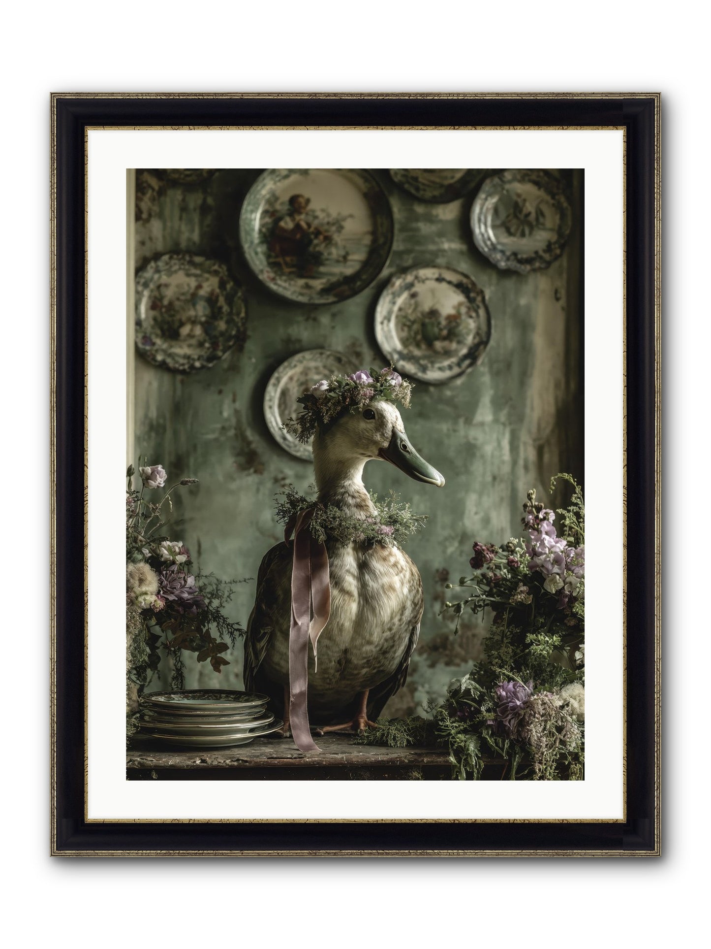 Opal Framed Print - Black & Gold 24x32