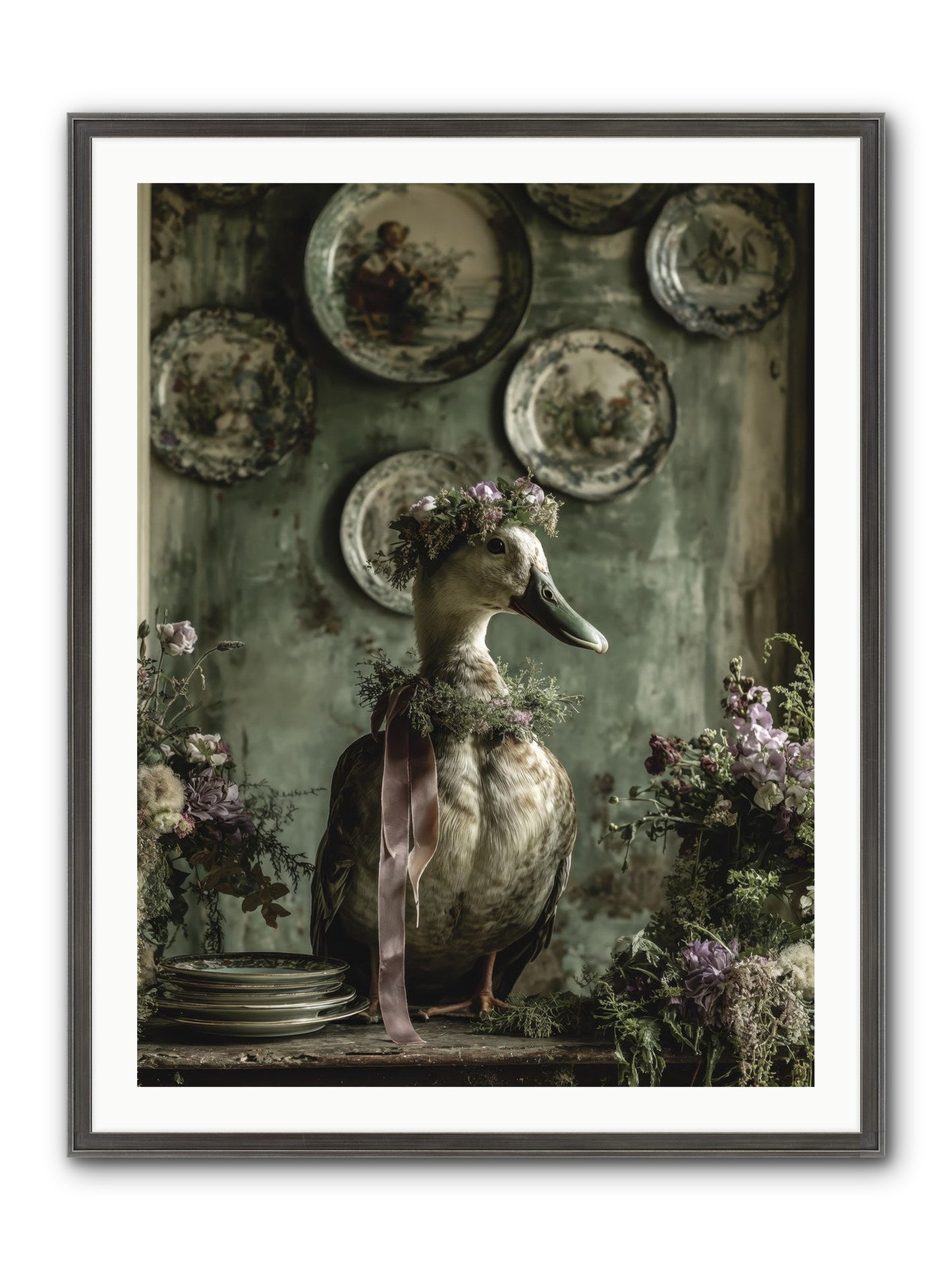 Opal Framed Print - Slimwoods Black/Silver 30x40