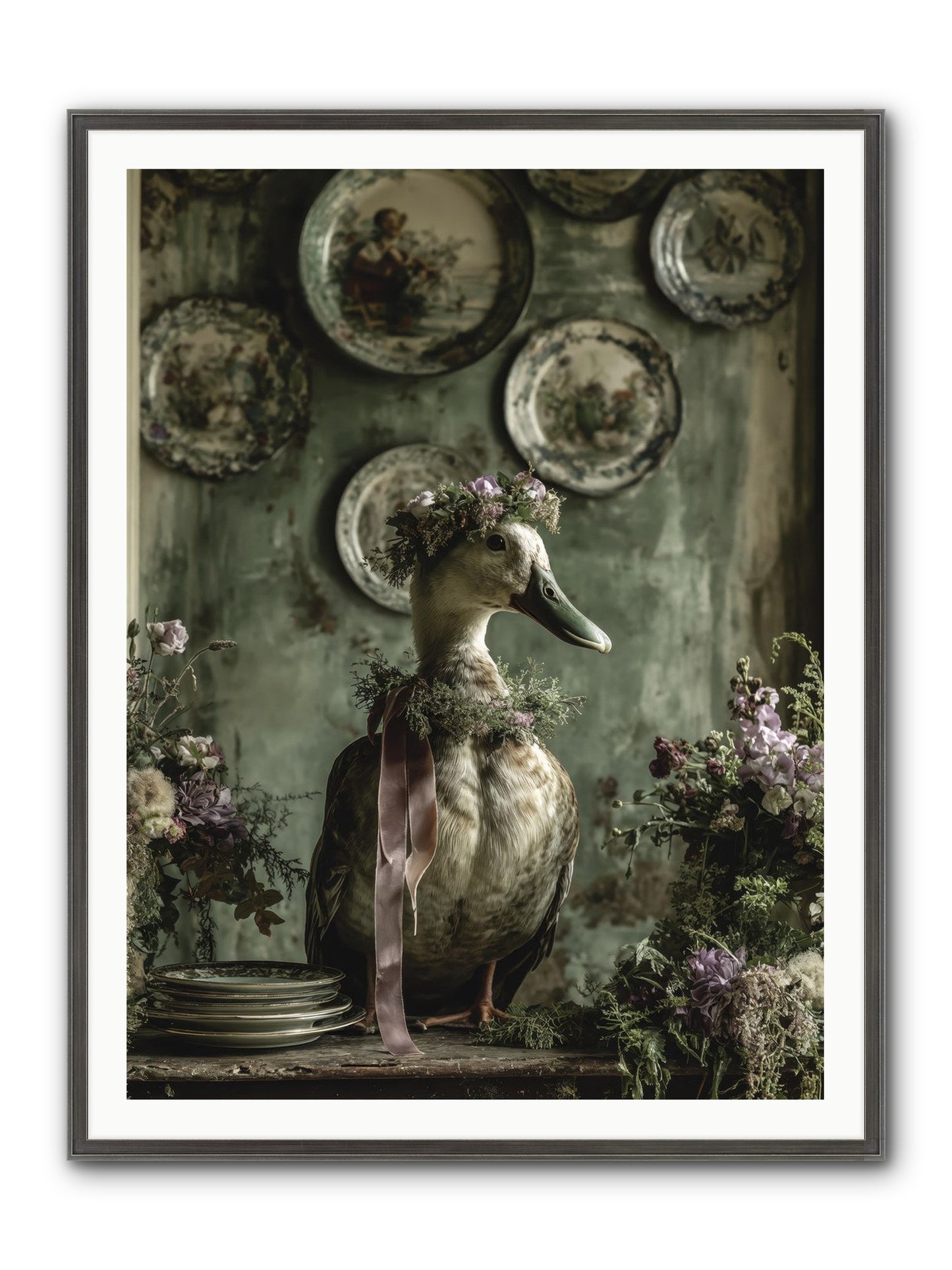 Opal Framed Print - Slimwoods Black/Silver 36x48