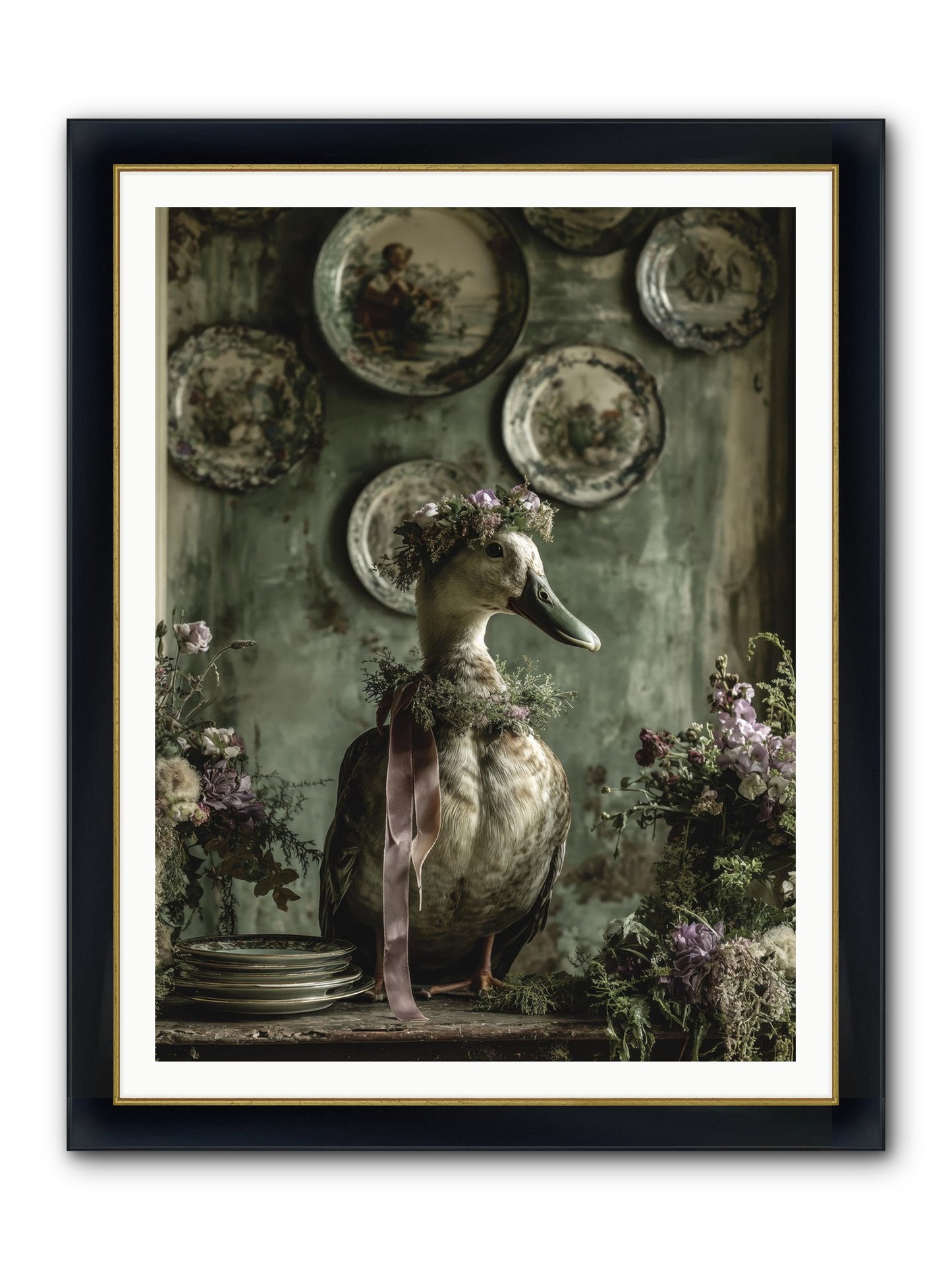 Opal Framed Print - Wide Black w/Gold 36x48