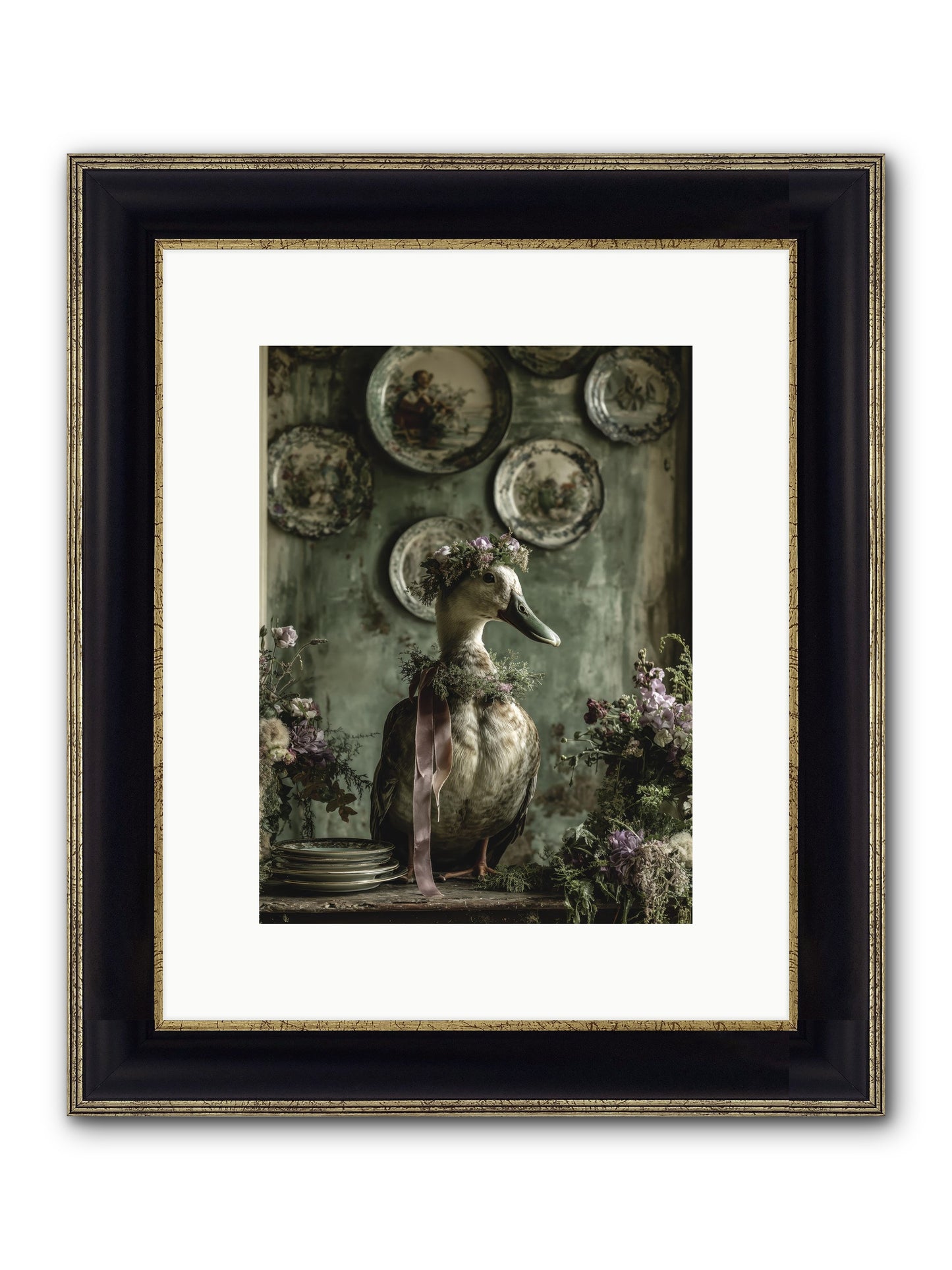 Opal Framed Print - Black & Gold 9x12