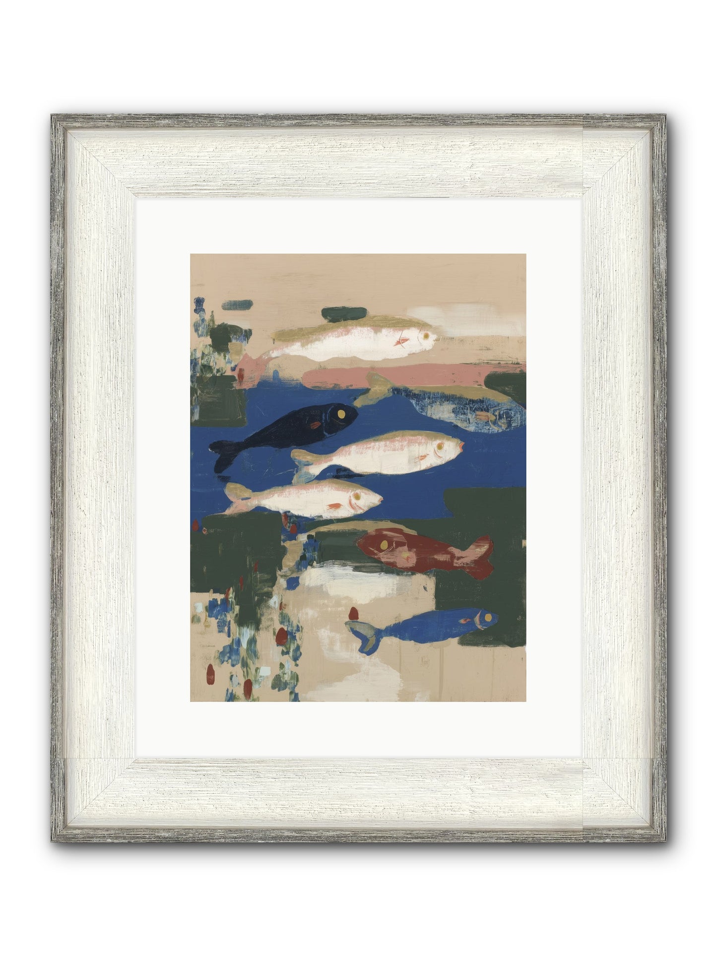 Open Sea Framed Print - Driftwood White 12x16