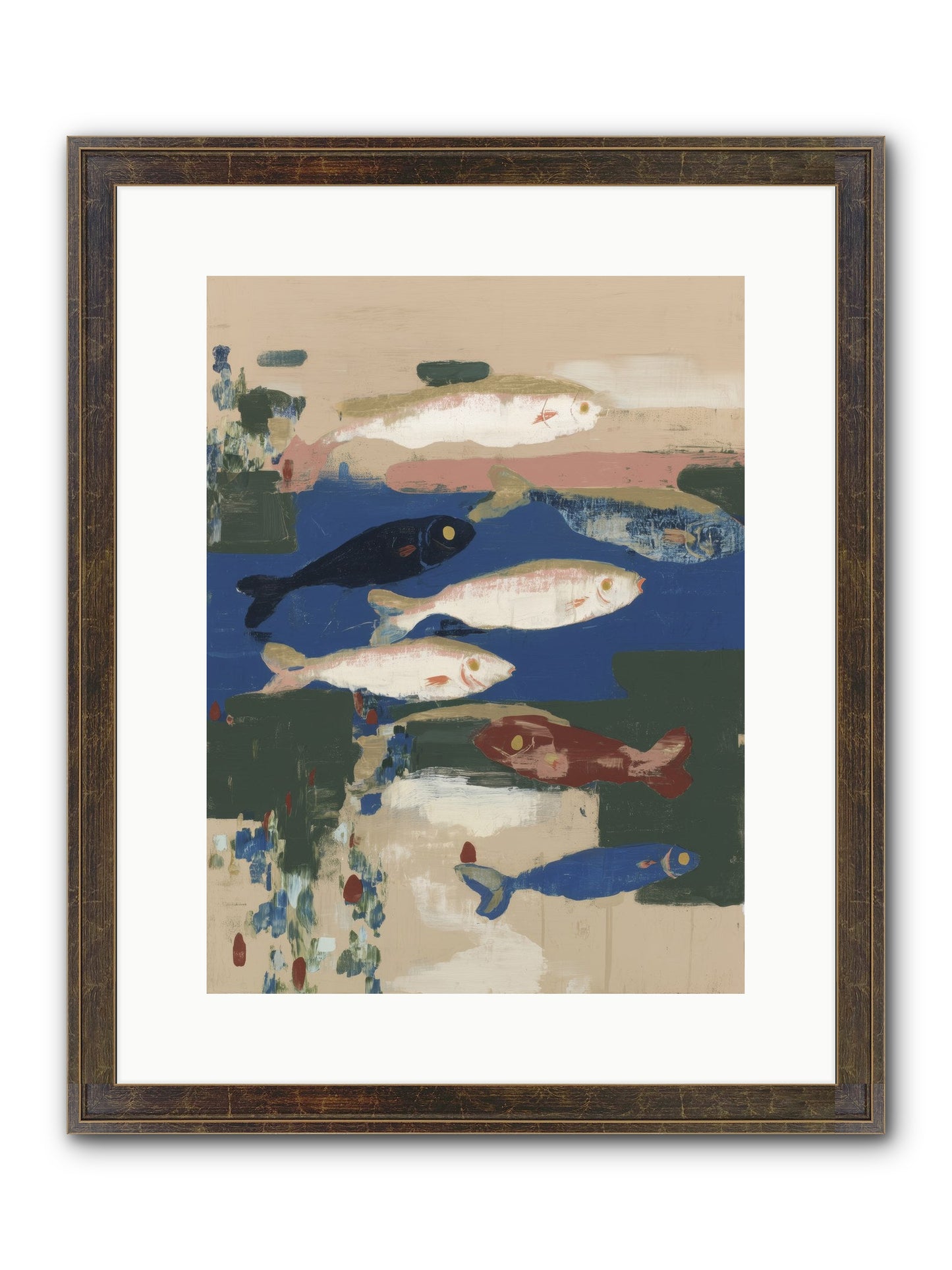 Open Sea Framed Print - Slimwoods Black/Gold 12x16