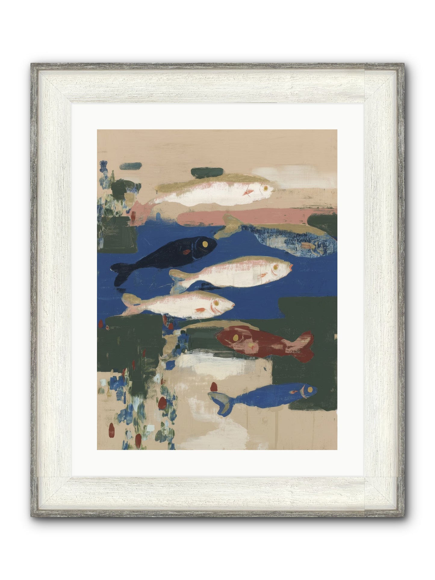 Open Sea Framed Print - Driftwood White 18x24