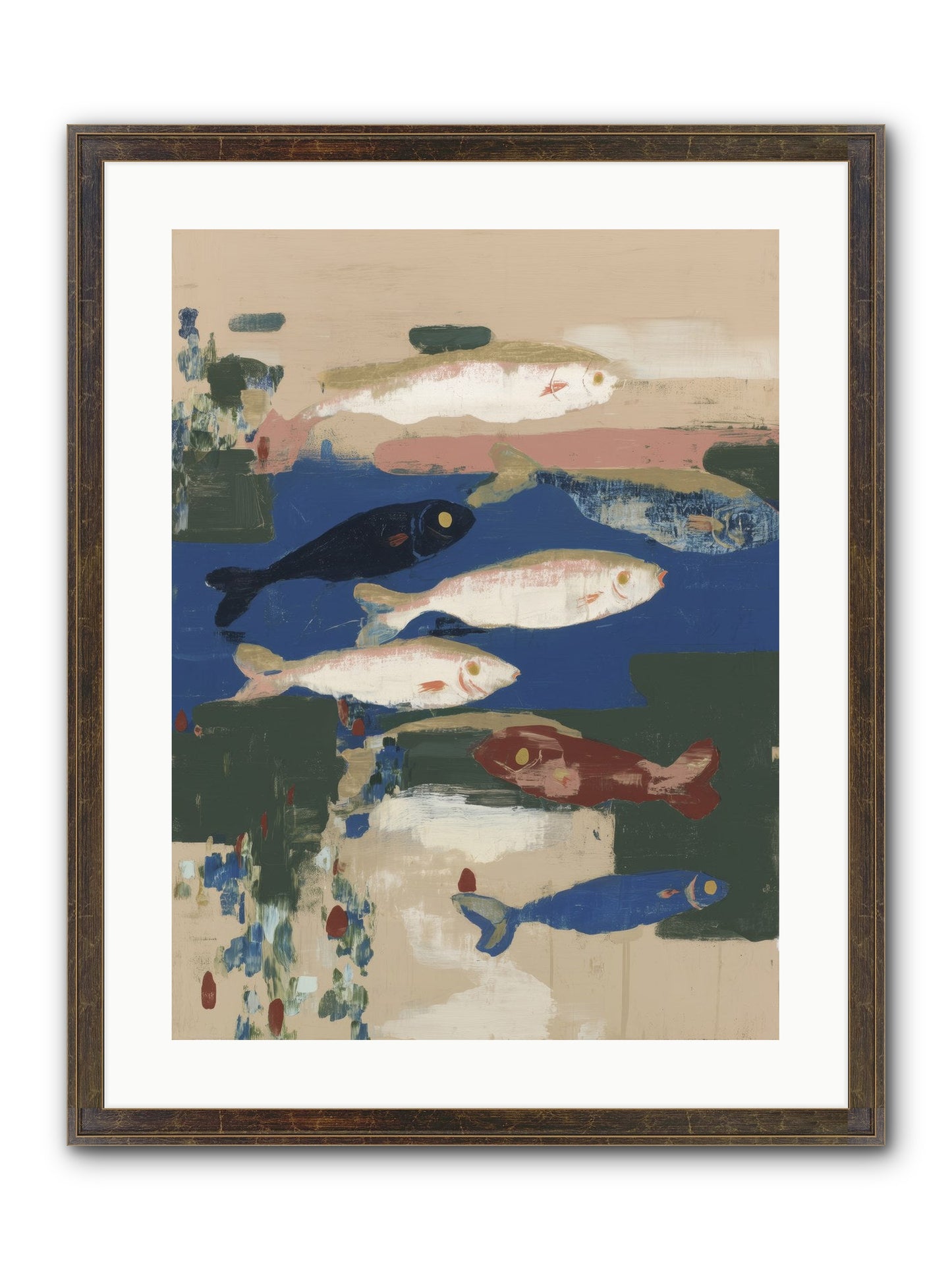Open Sea Framed Print - Slimwoods Black/Gold 18x24