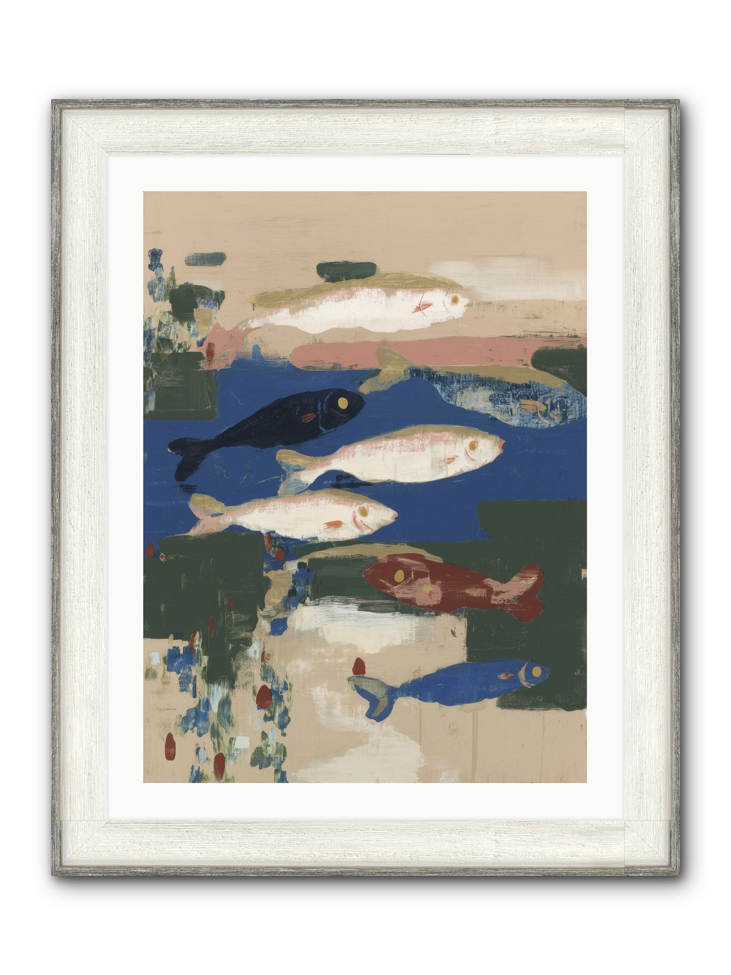 Open Sea Framed Print - Driftwood White 24x32