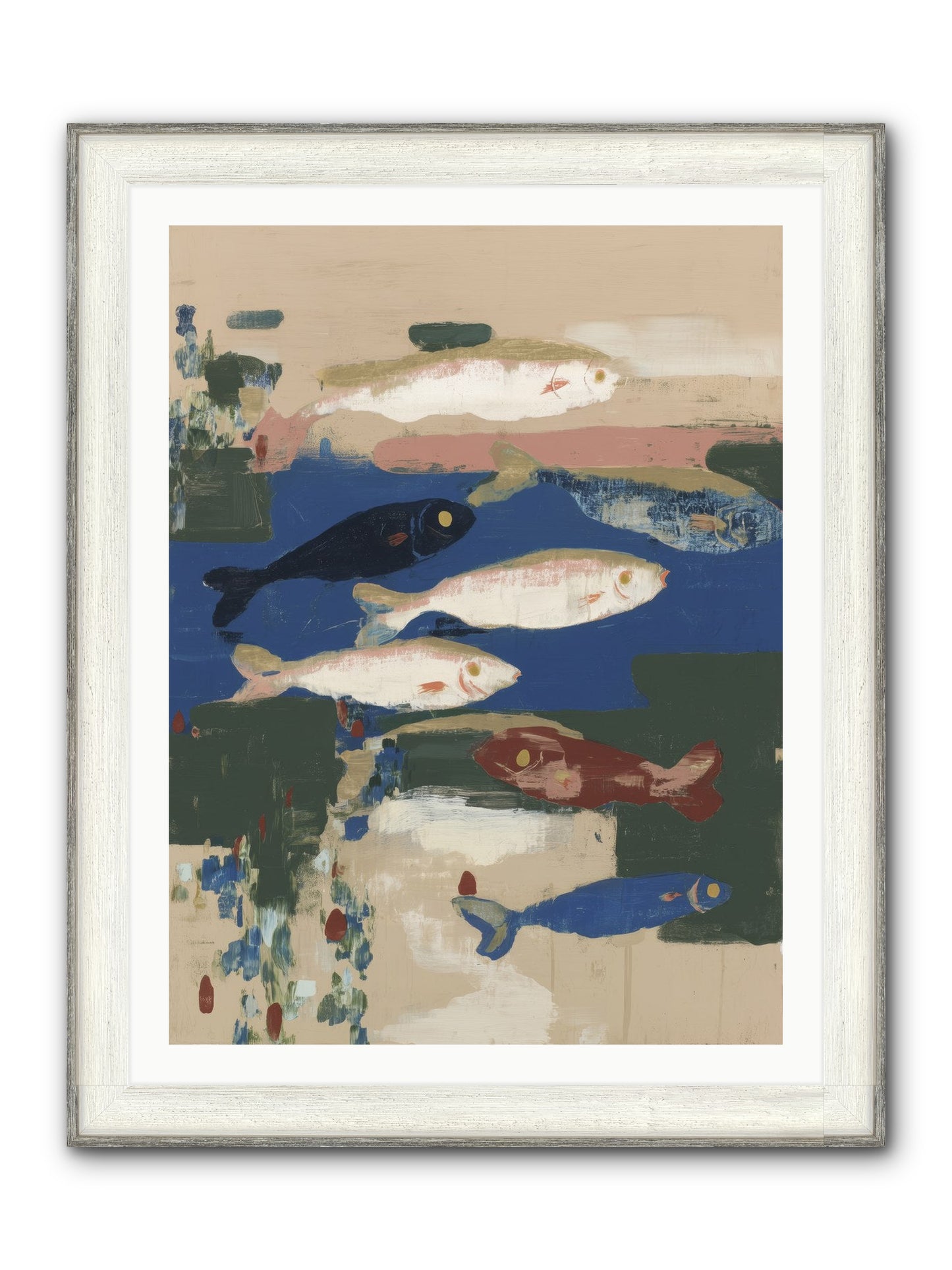 Open Sea Framed Print - Driftwood White 30x40