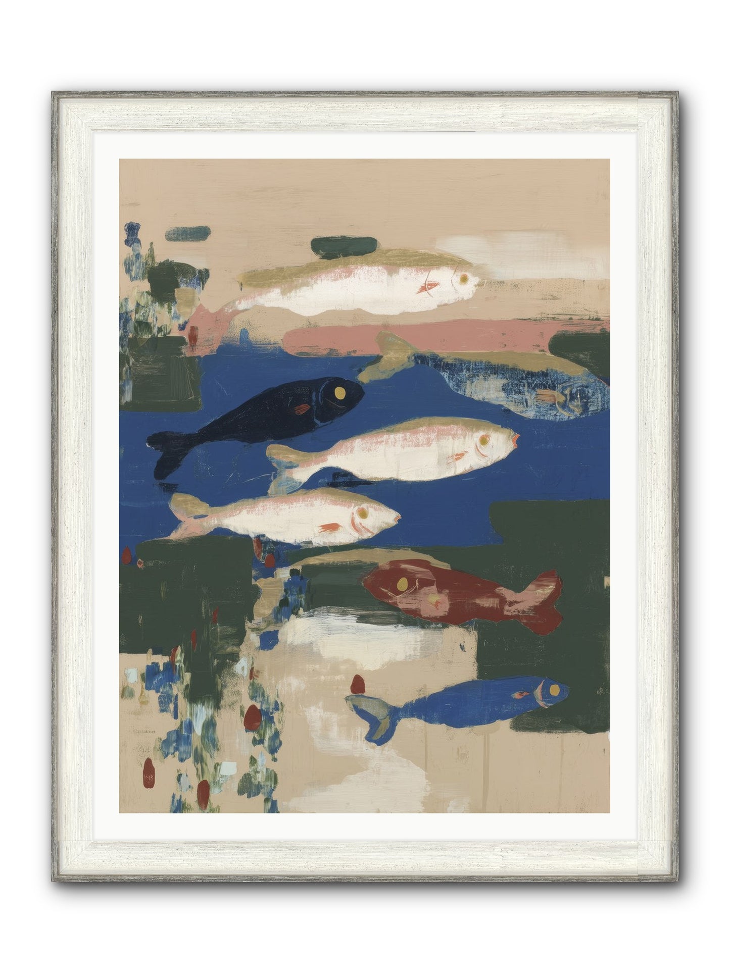Open Sea Framed Print - Driftwood White 36x48