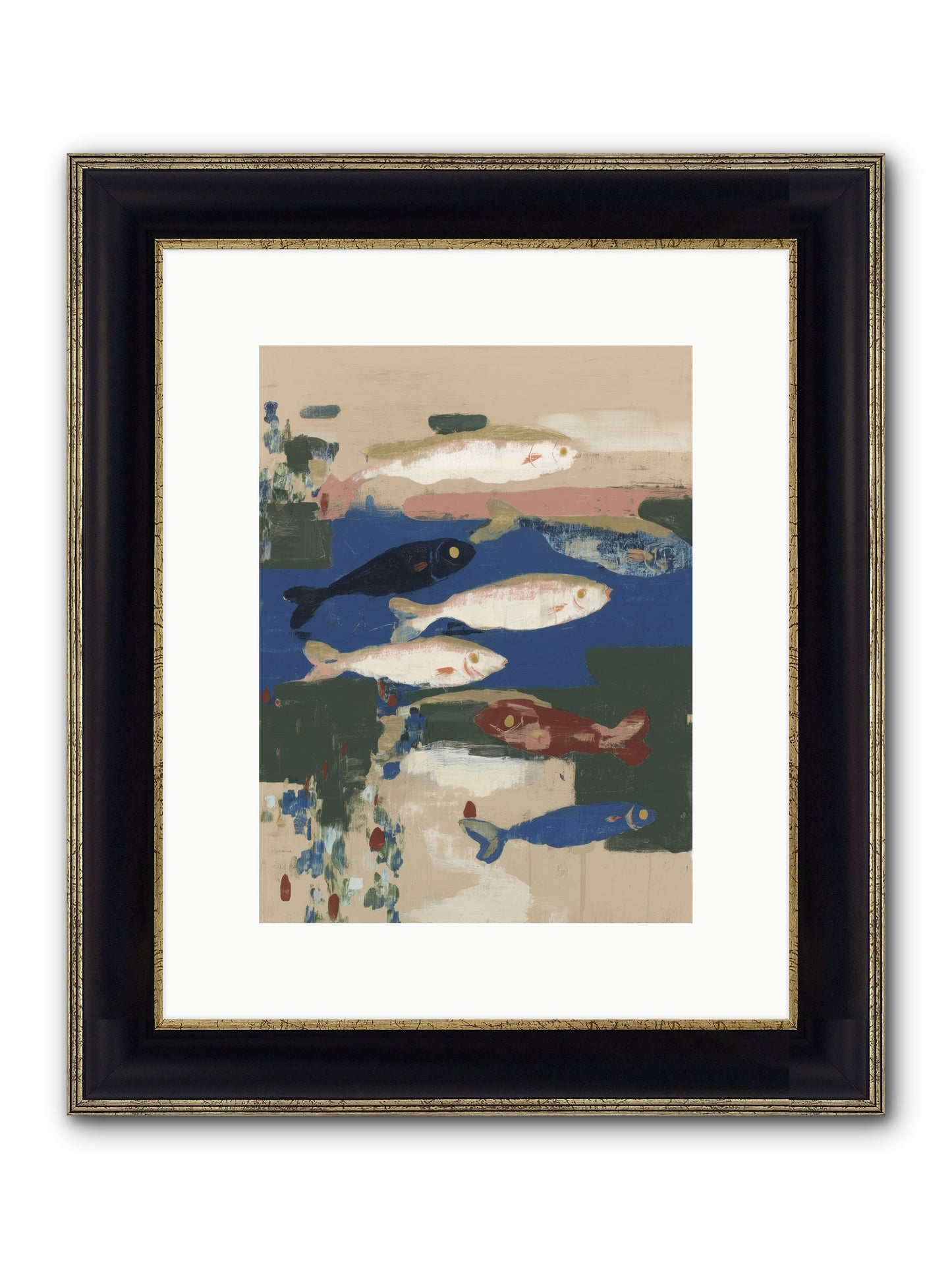 Open Sea Framed Print - Black & Gold 9x12