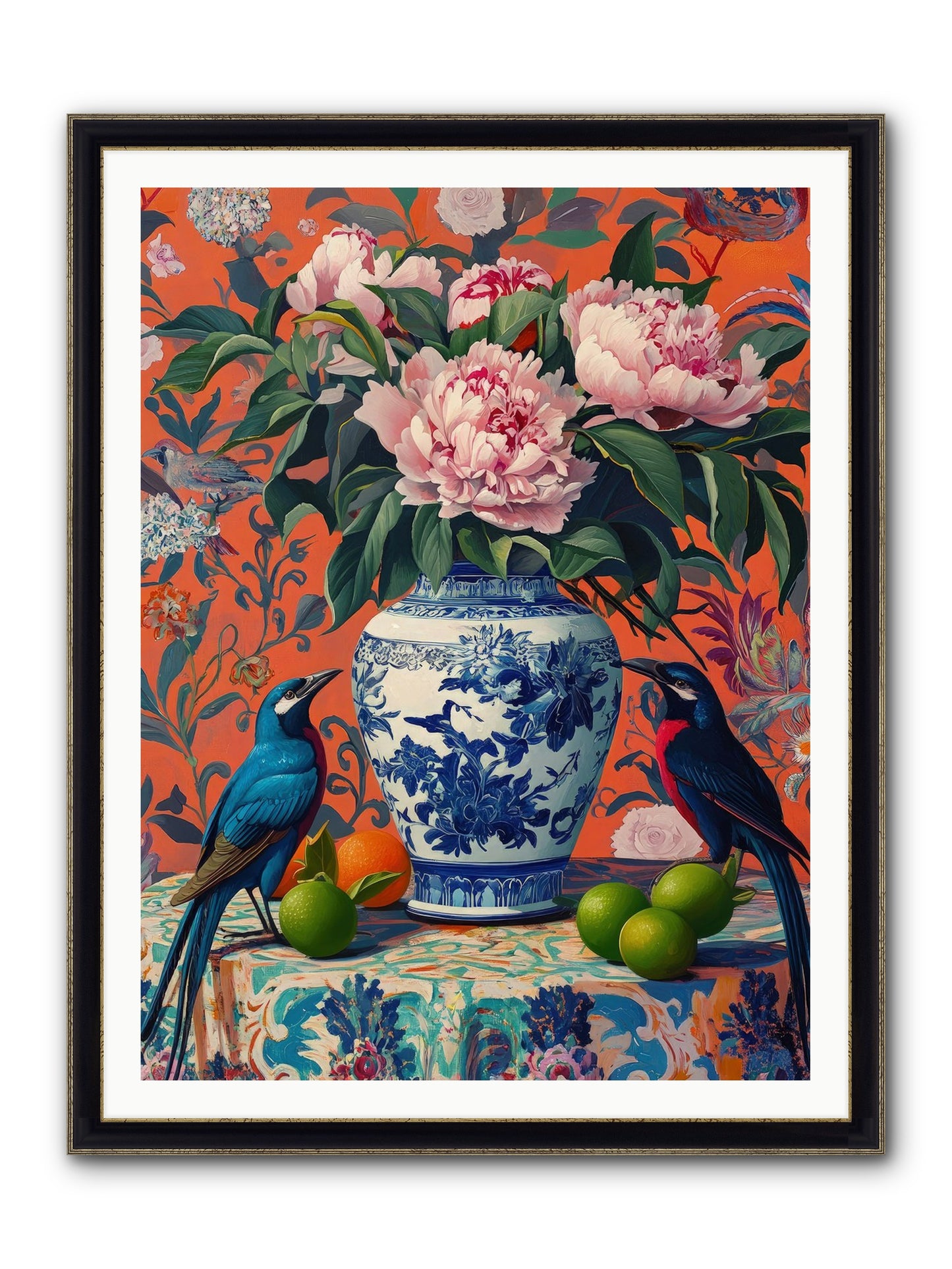 Opera Of Wild Songs Framed Print - Black & Gold 36x48