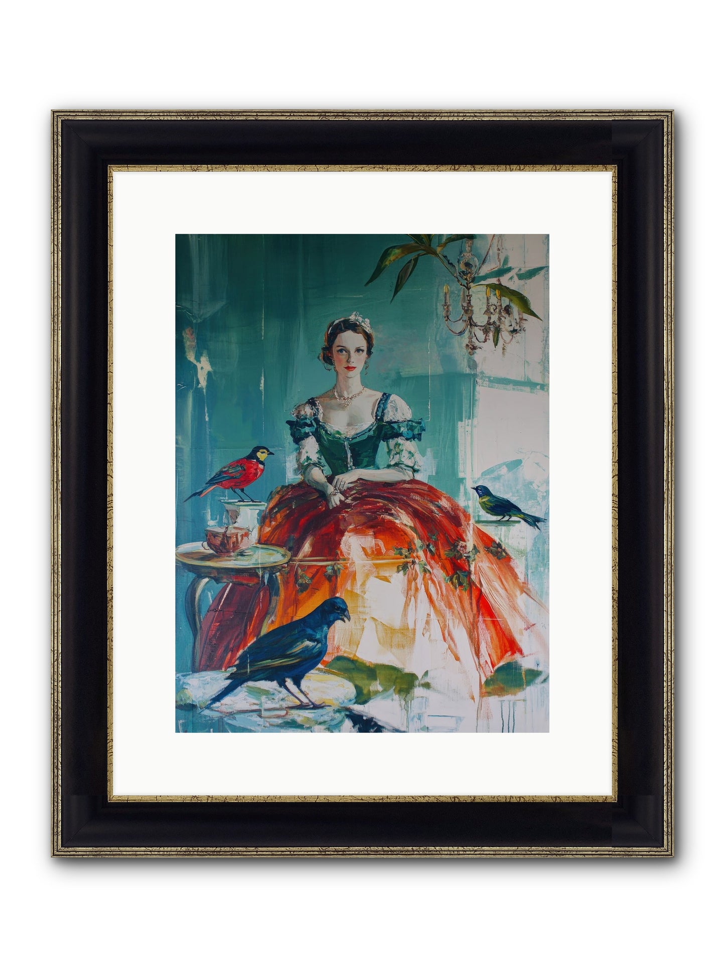 Ophelia Hawthorne Framed Print - Black & Gold 12x16