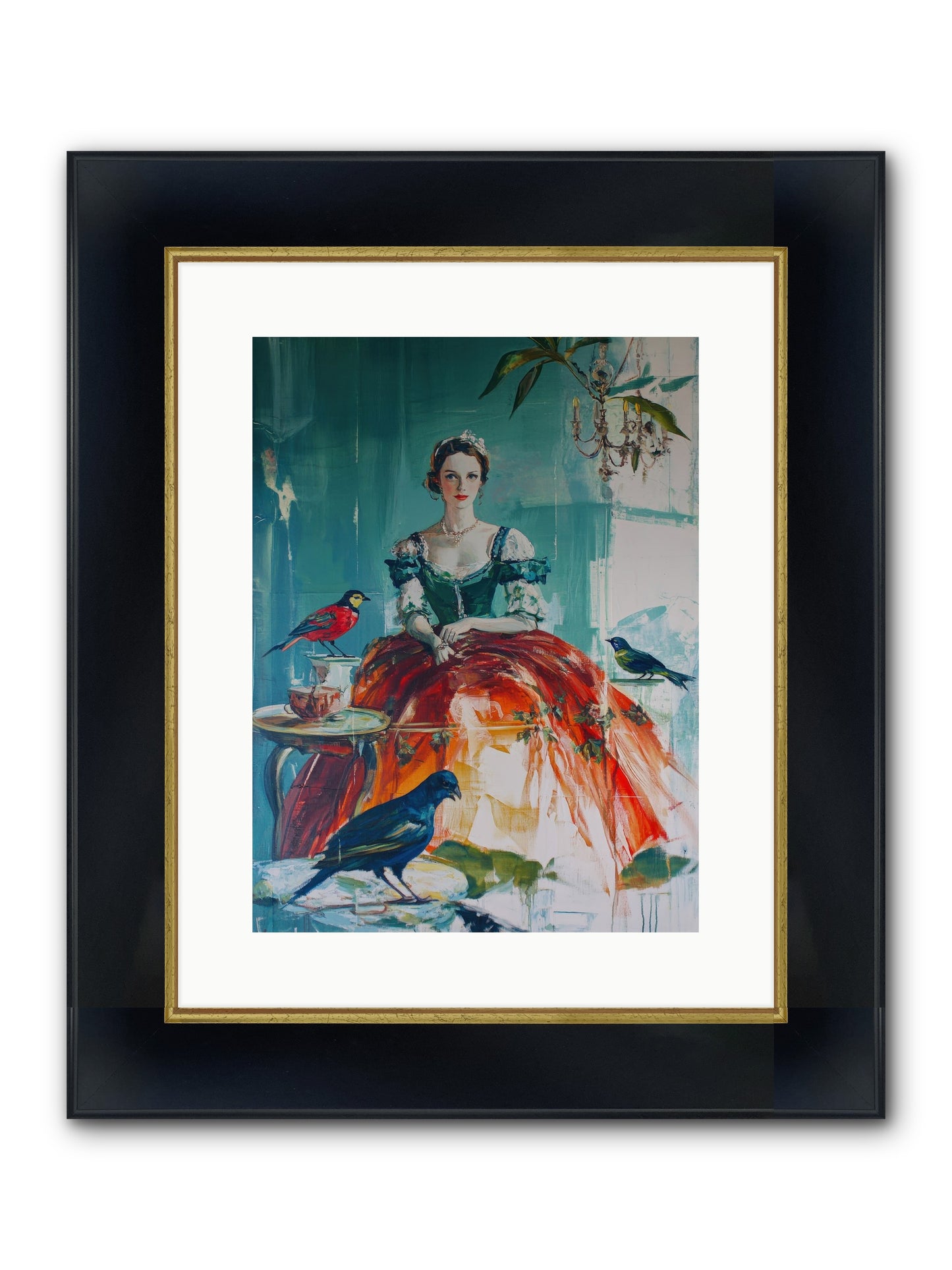 Ophelia Hawthorne Framed Print - Wide Black w/Gold 12x16