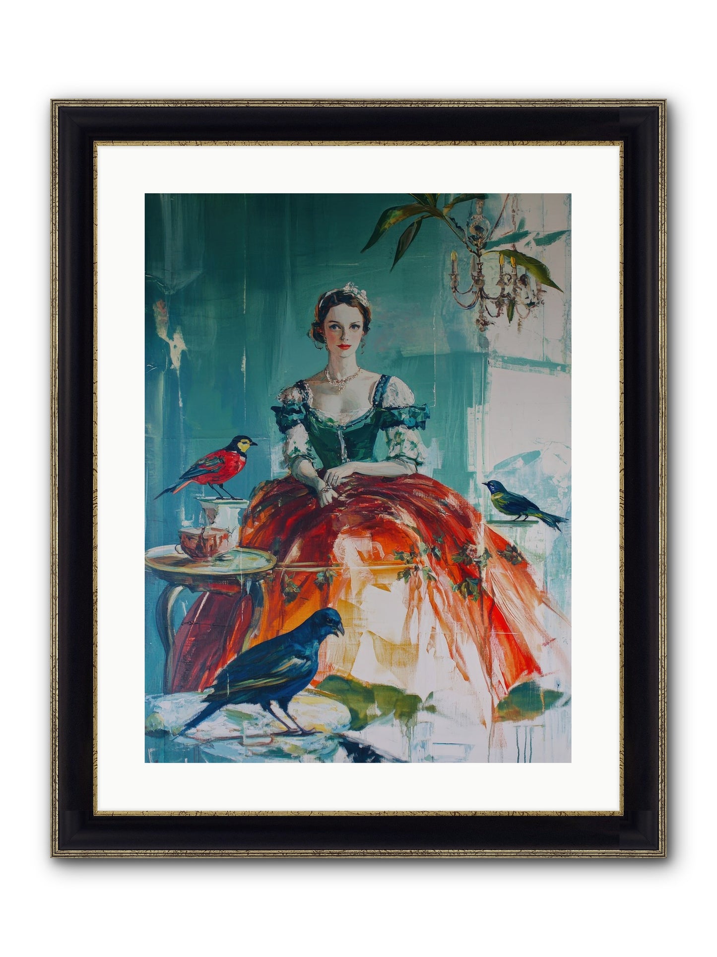 Ophelia Hawthorne Framed Print - Black & Gold 18x24