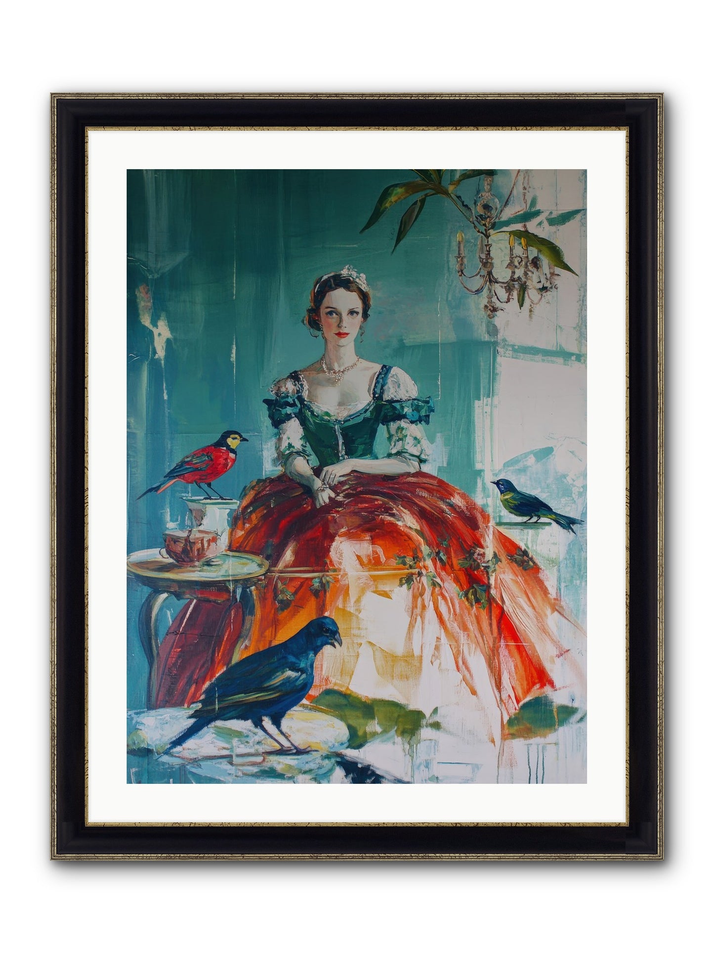 Ophelia Hawthorne Framed Print - Black & Gold 24x32
