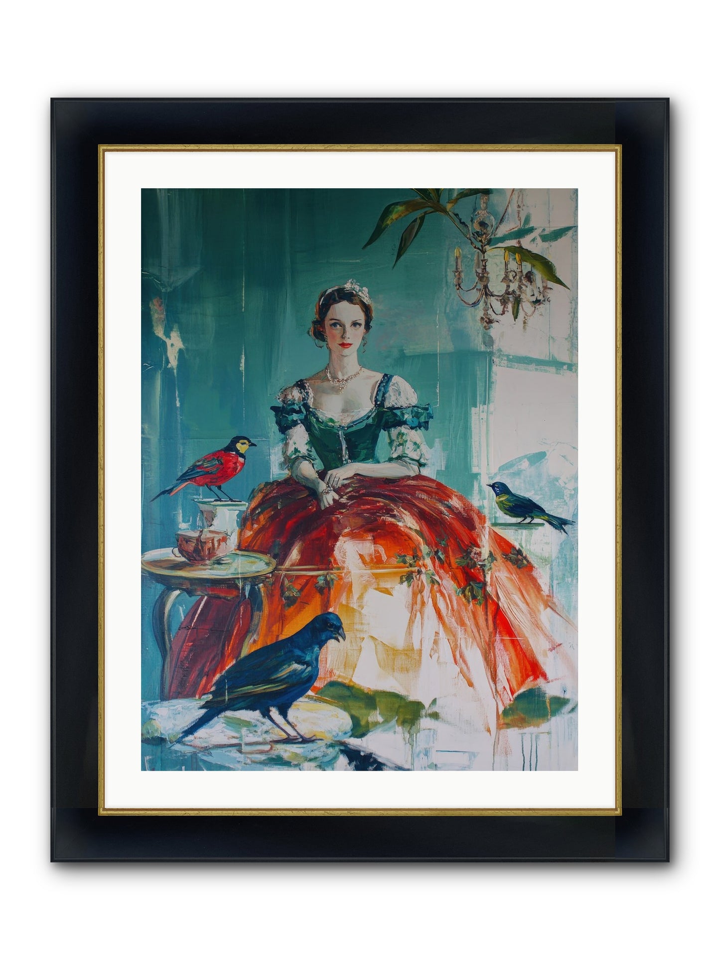 Ophelia Hawthorne Framed Print - Wide Black w/Gold 24x32